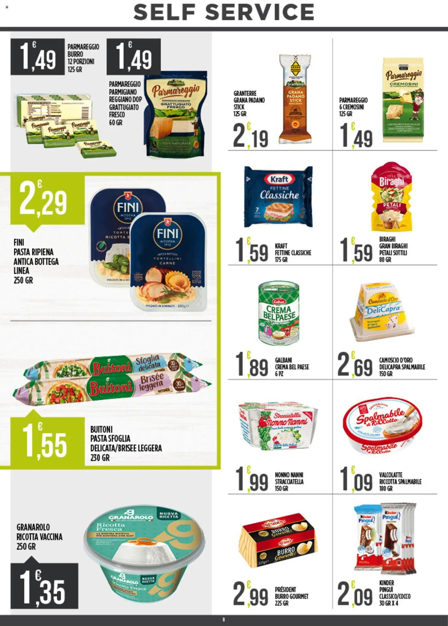 Volantino Euroesse del 01.06.2026 | Pagina: 8 | Prodotti: Burro, Grana Padano, Ricotta, Stracciatella