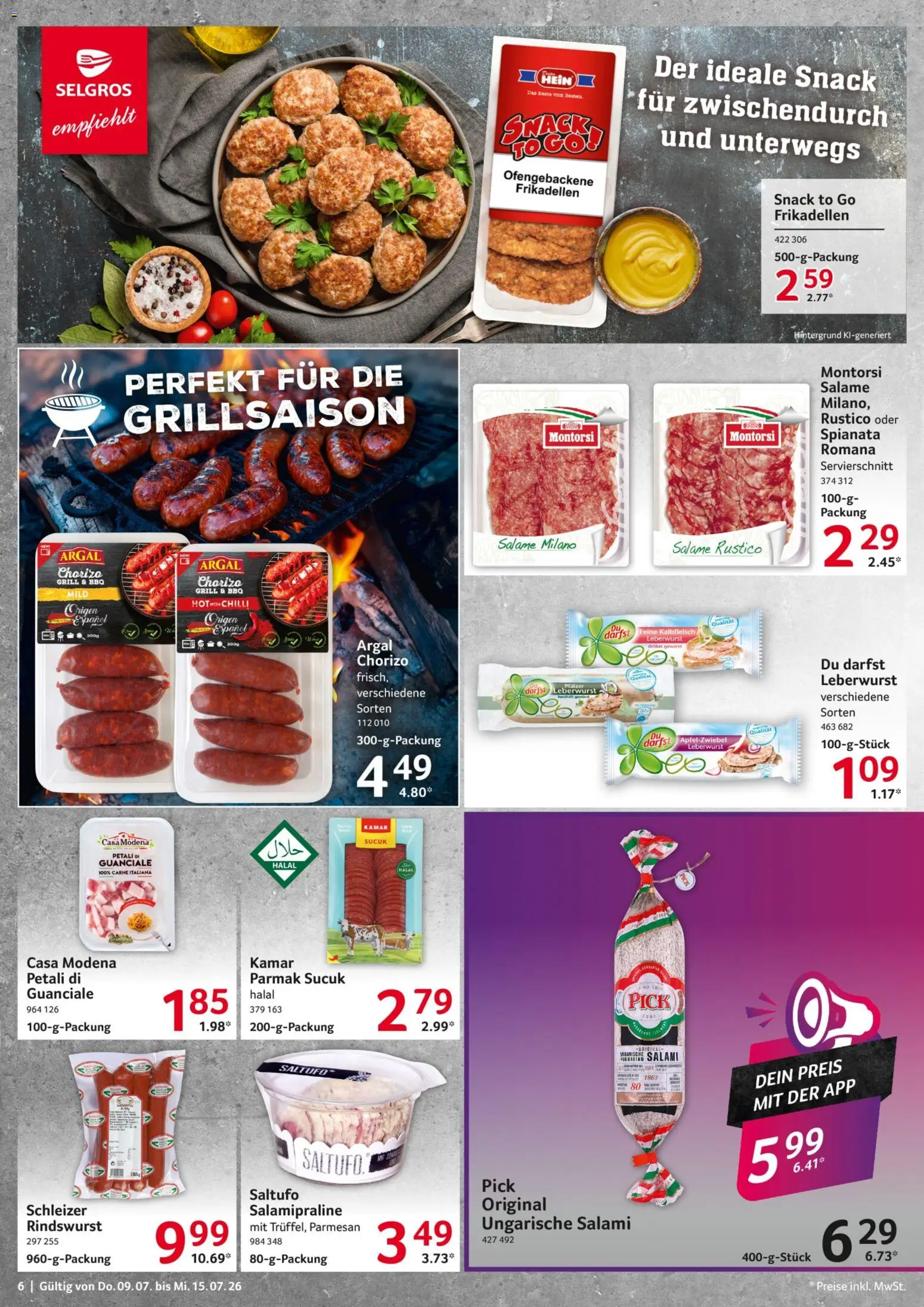Selgros Prospekt – gültig ab 09.07.2026 | Seite: 6 | Produkte: Grill, Salami
