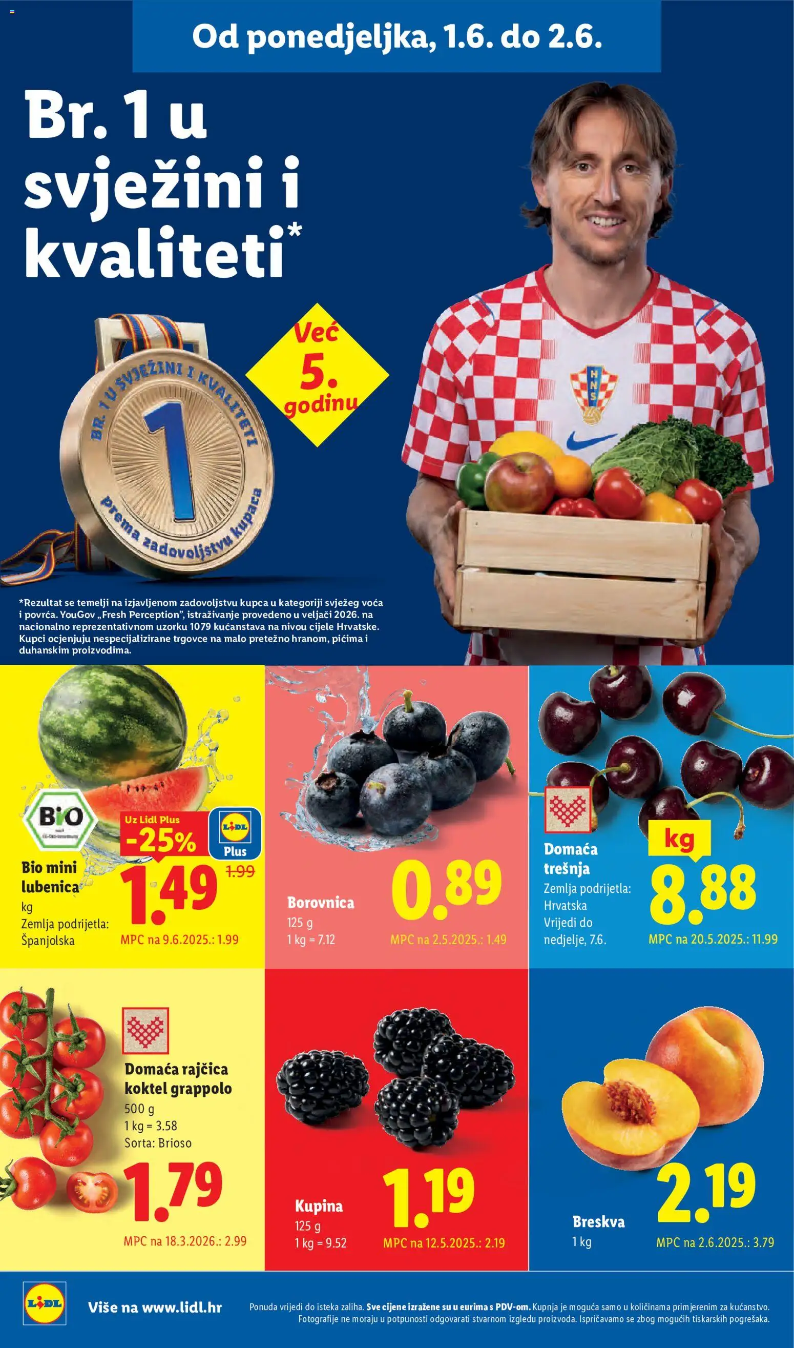 Lidl katalog | vrijedi od 01.06.2026 | Stranica: 2 | Proizvodi: Breskva, Borovnica, Lubenica, Rajčica