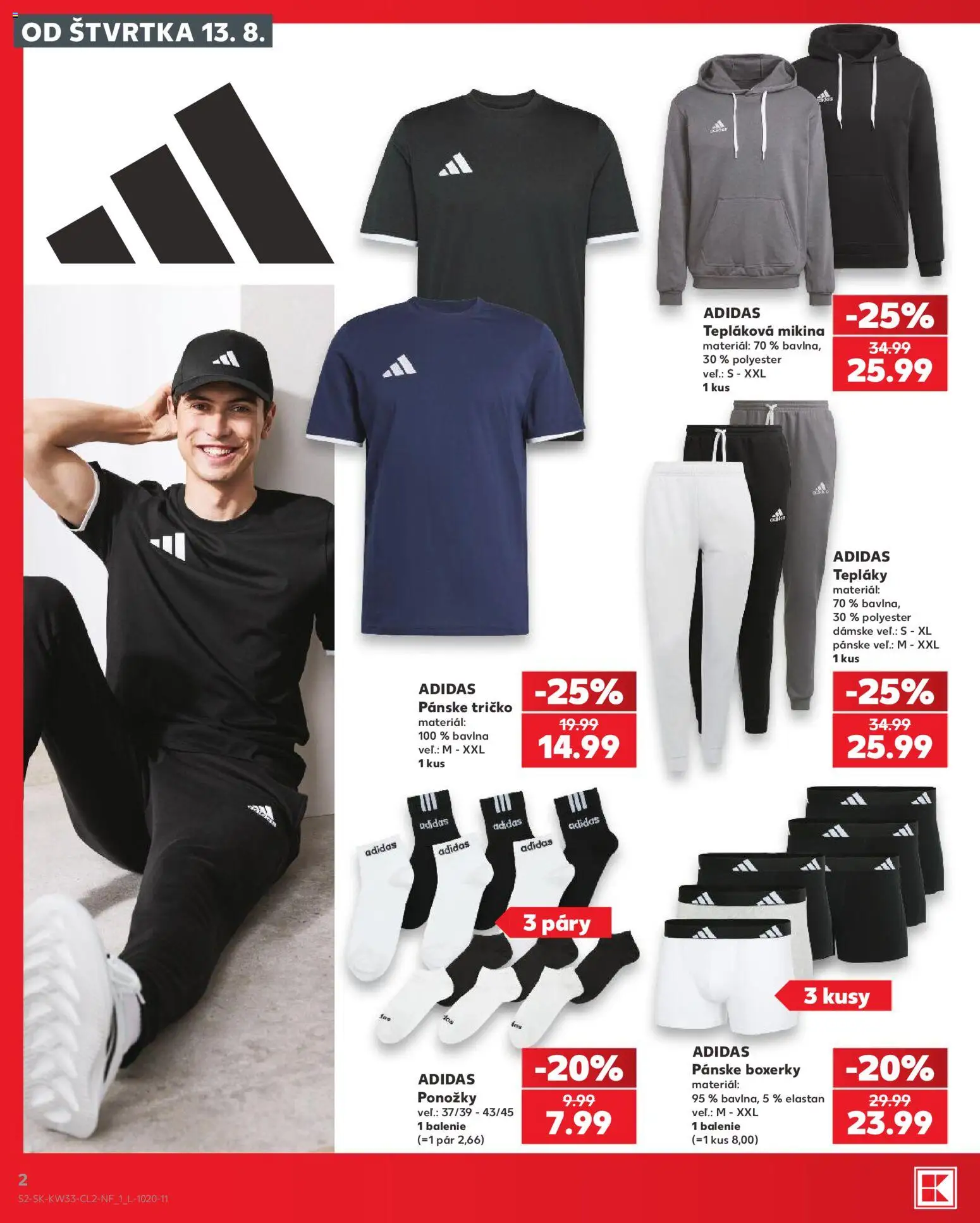 Kaufland SK akciós ujság - amely érvényes a következő dátumtól: 2026.08.13. | Oldal: 2 | Termékek: Adidas