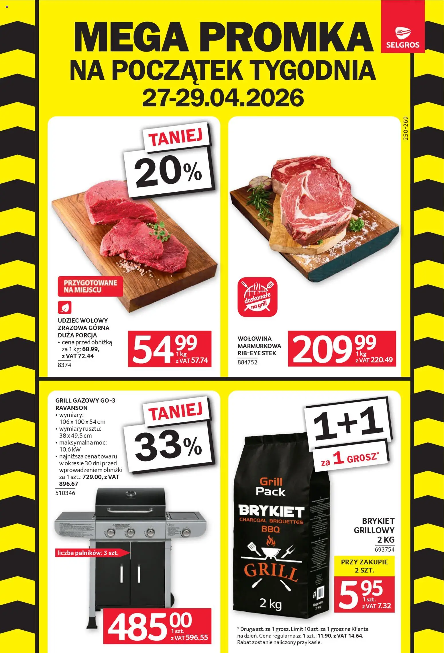 Selgros cash&carry gazetka - Mega Promka od 27.04.2026 | Strona: 1 | Produkty: Grill, Grill gazowy, Wołowina