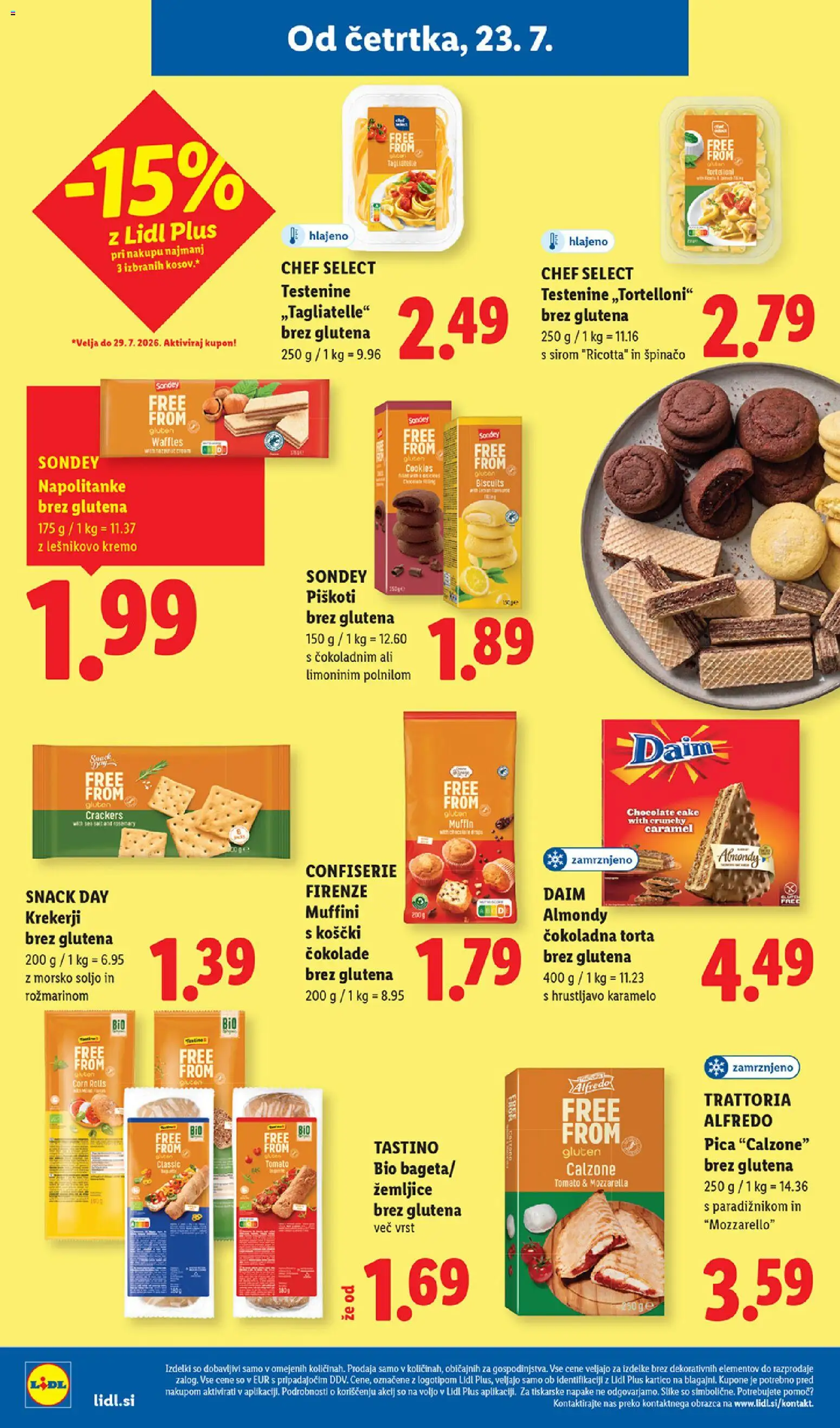 Novi Lidl katalog ponudbe – veljaven od 23.07.2026 | Stran: 26 | Izdelki: Napolitanke, Pica, Testenine, Piskoti