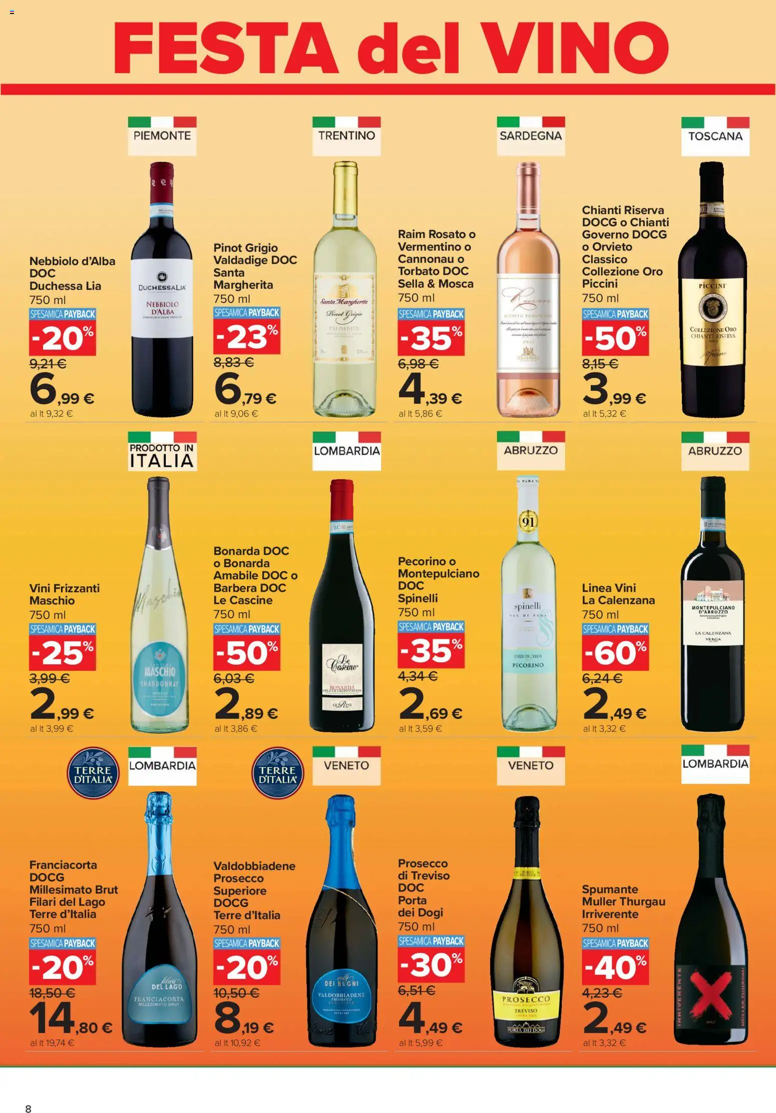 Volantino Carrefour del 24/09/2026 | Pagina: 8 | Prodotti: Porta, Vino, Spumante, Pecorino