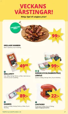 Tempo erbjudanden - Förhandsvisning av reklamblad från butik Tempo aktuell från 27.04.2026 | Sida: 3 | Produkter: Grill, Grillspett