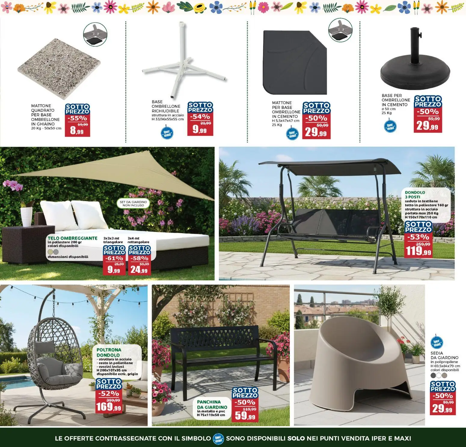 Volantino Happy Casa del 03.06.2026 | Pagina: 3 | Prodotti: Ombrellone, Set da giardino, Poltrona, Sedia