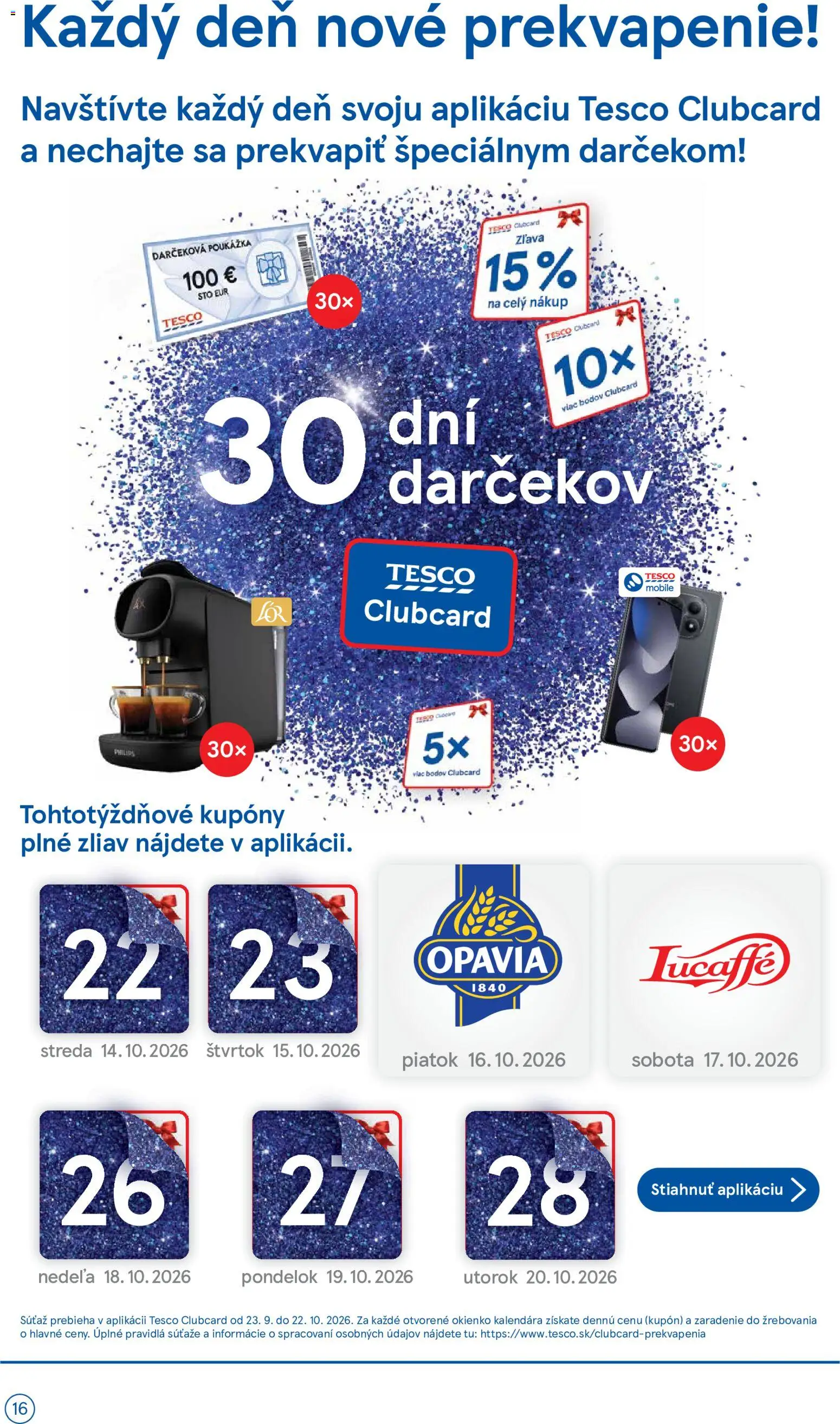 Nové Tesco akcie – leták je platný od 14.10.2026 | Strana: 16