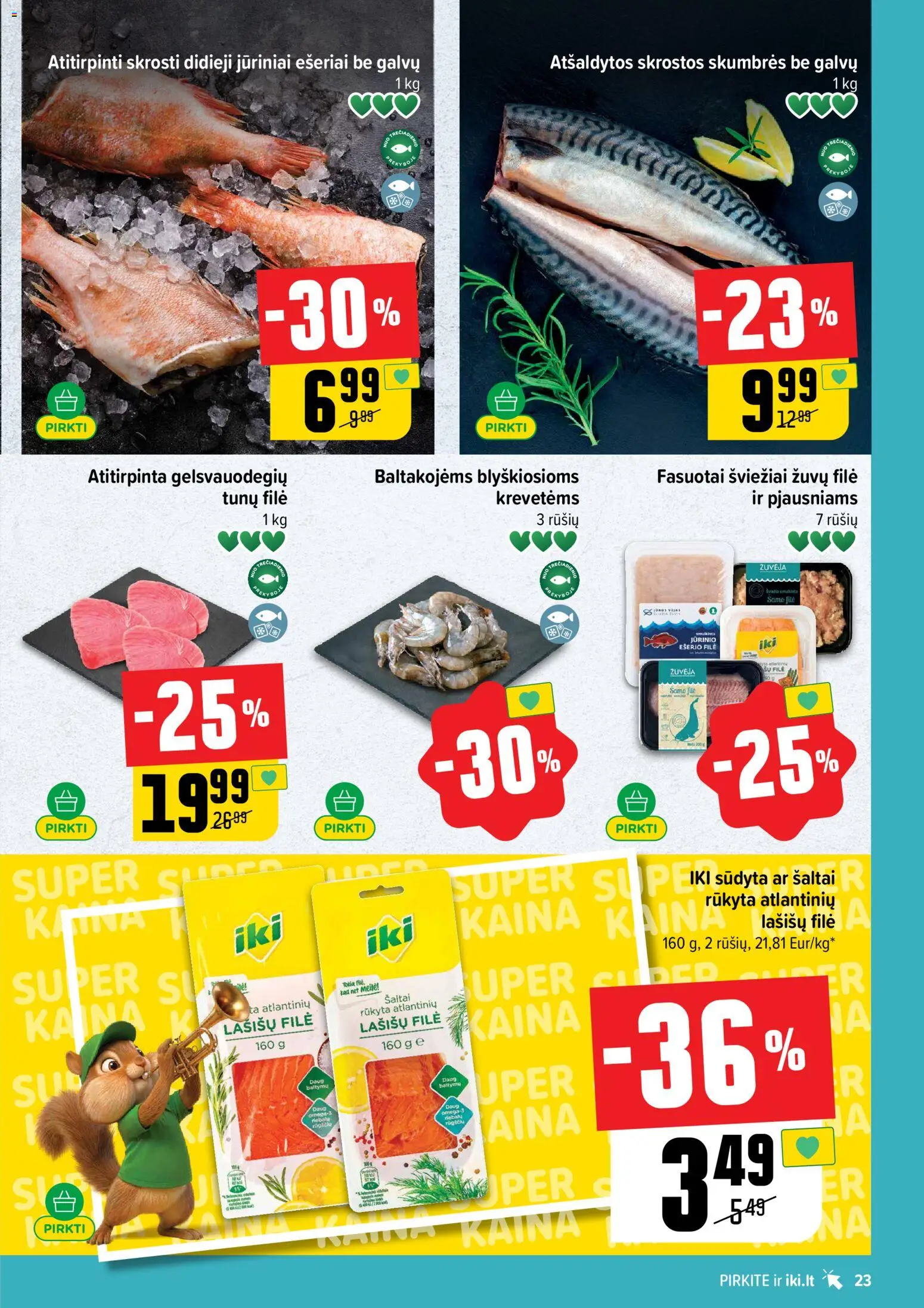 IKI akcijos nuo 2026.07.13 | Puslapis: 23 | Prekių: Lašišų filė