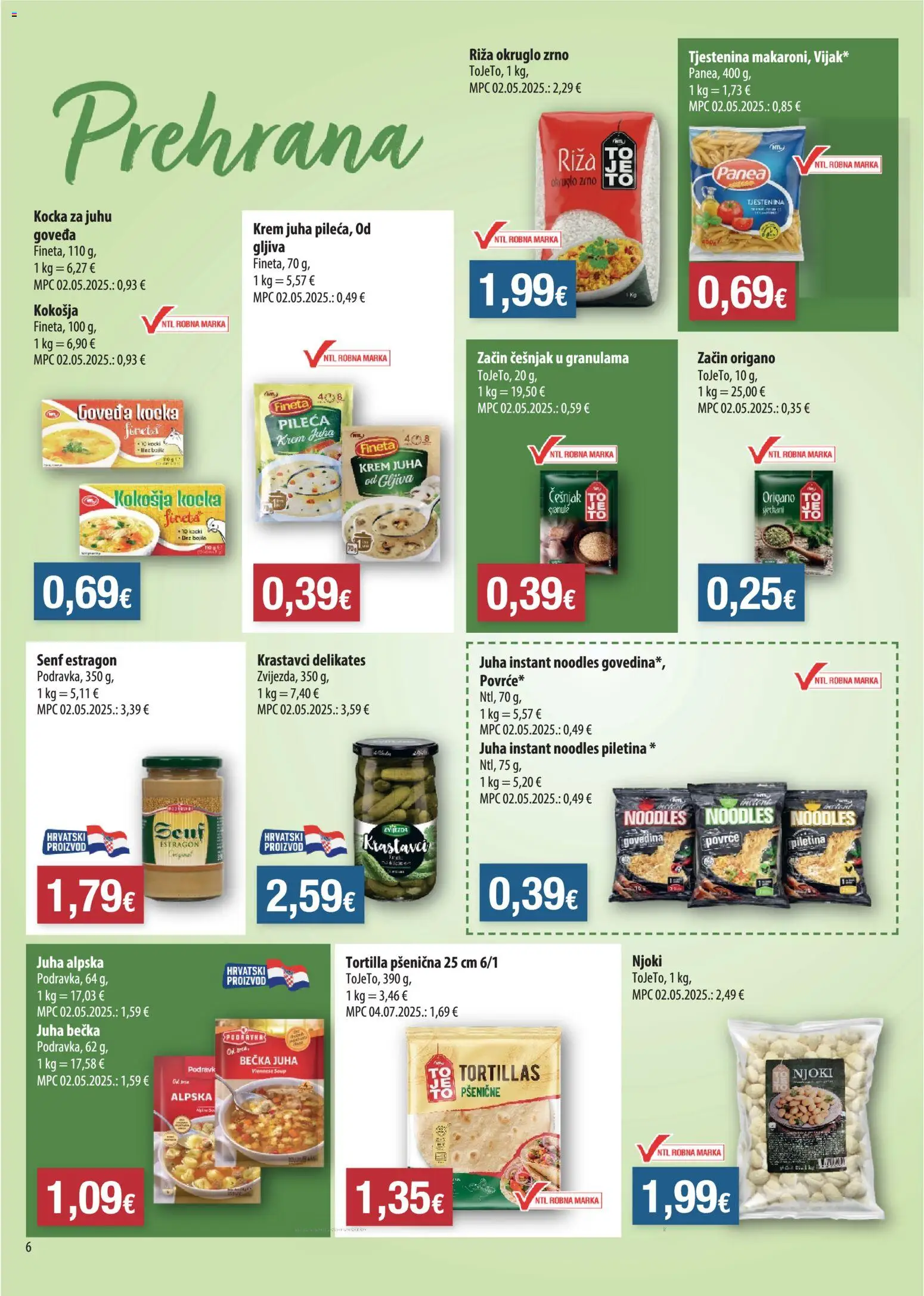 NTL katalog | vrijedi od 19.08.2026 | Stranica: 6 | Proizvodi: Piletina, Povrće, Češnjak, Kocka za juhu