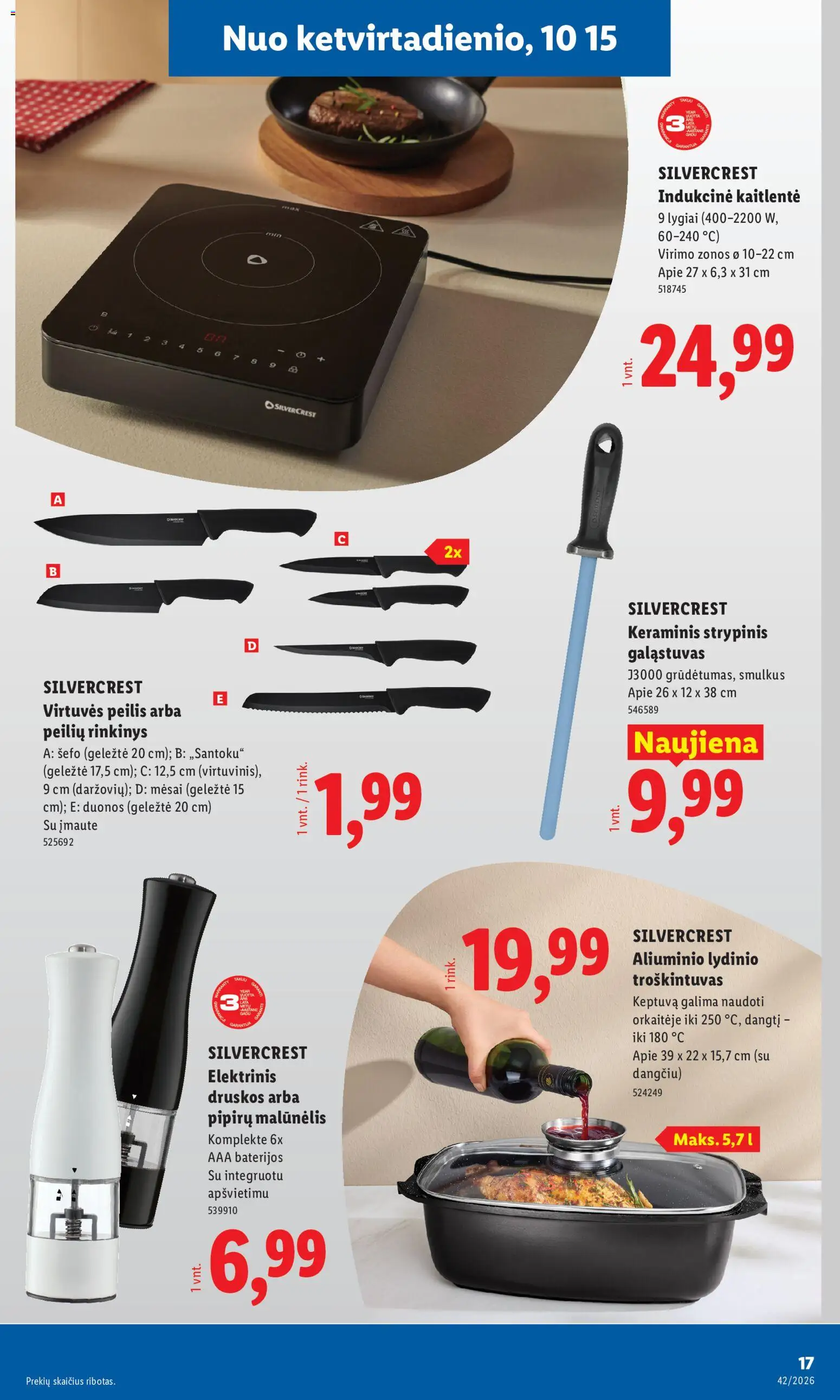 LIDL akcijos nuo 2026.10.12 | Puslapis: 17 | Prekių: Malūnėlis, Baterijos, Kaitlentė