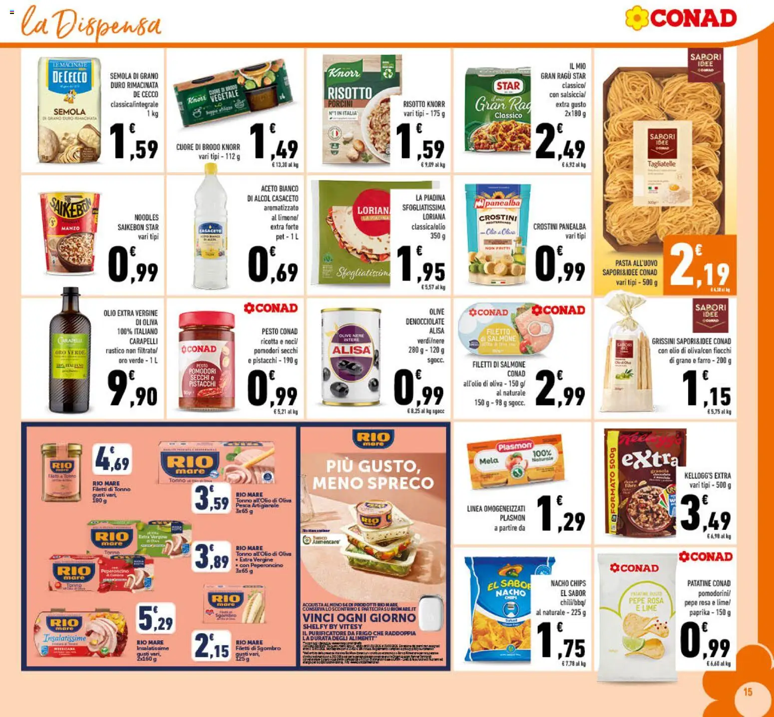 Volantino Conad del 11.03.2026 | Pagina: 15 | Prodotti: Patatine, Olio extra vergine, Grissini, Farro
