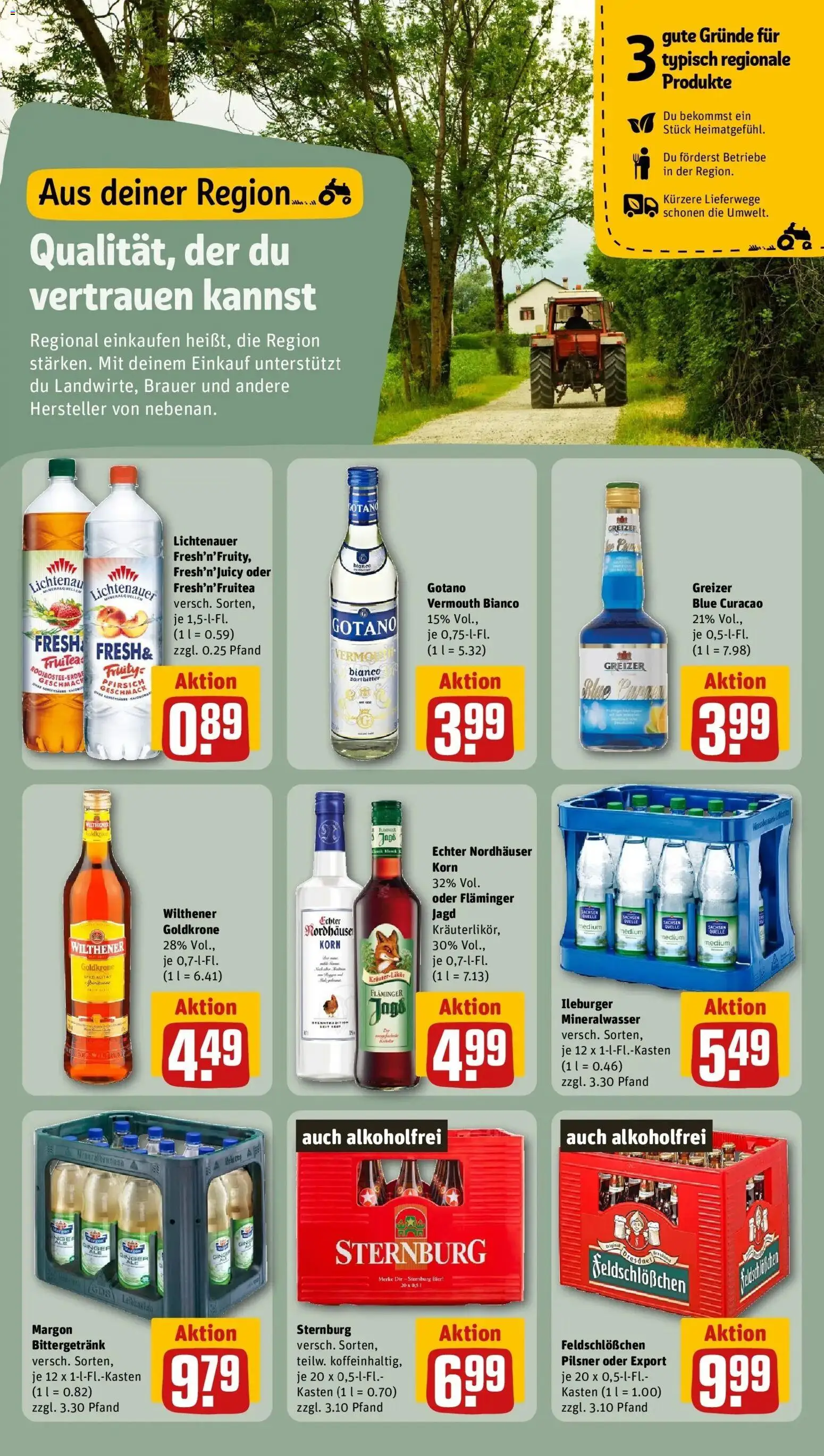 REWE Prospekt ab 03.08.2026 zum Blättern » Angebote | Seite: 19 | Produkte: Wilthener, Bier, Mineralwasser, Pfirsich