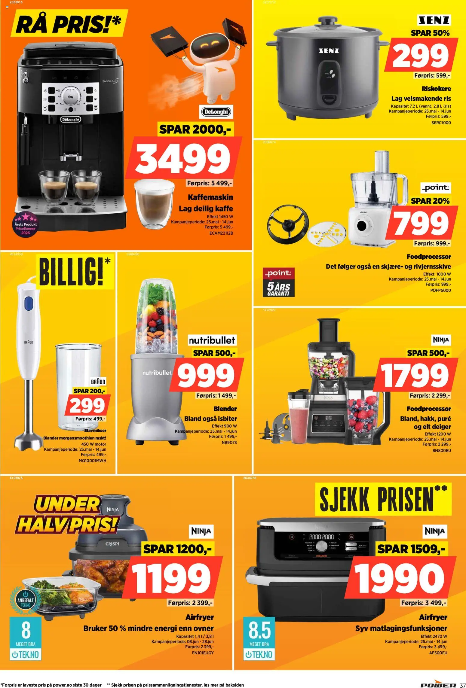 {H1} | Side: 37 | Produkter: Stavmikser, Airfryer, Kaffemaskin, Фломастери