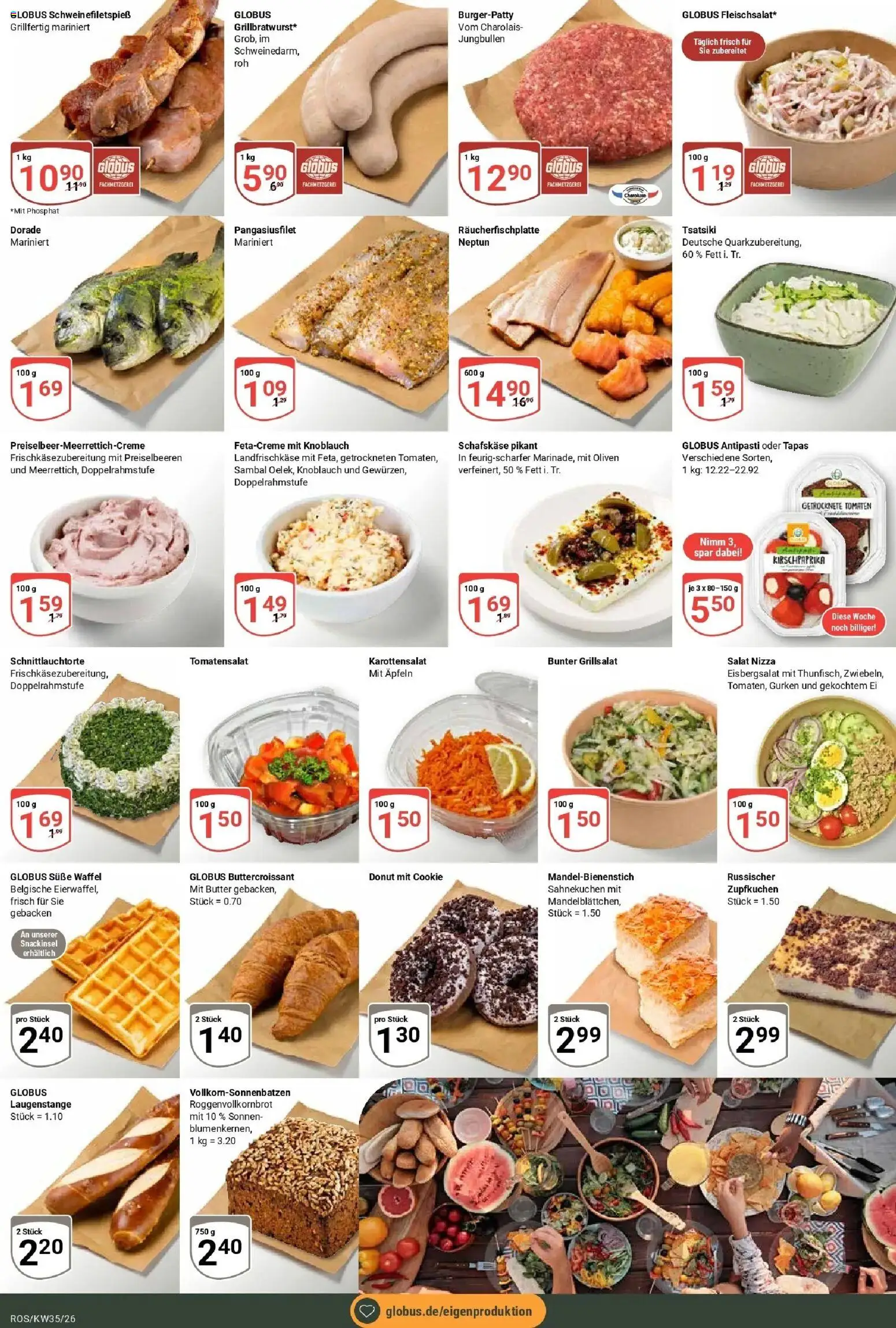 Globus Prospekt Lambrechtshagen (ab 24.08.2026) » Angebote online | Seite: 10 | Produkte: Dorade, Preiselbeeren, Knoblauch, Salat