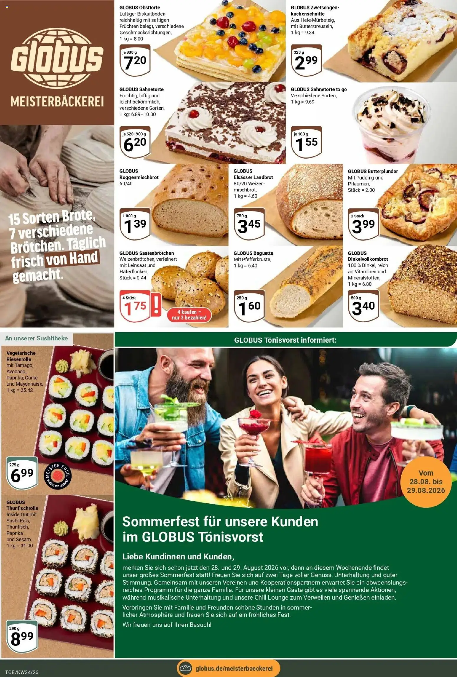 Globus Prospekt Tönisvorst (ab 17.08.2026) » Angebote online | Seite: 6 | Produkte: Baguette, Zwetschgen, Pudding, Paprika