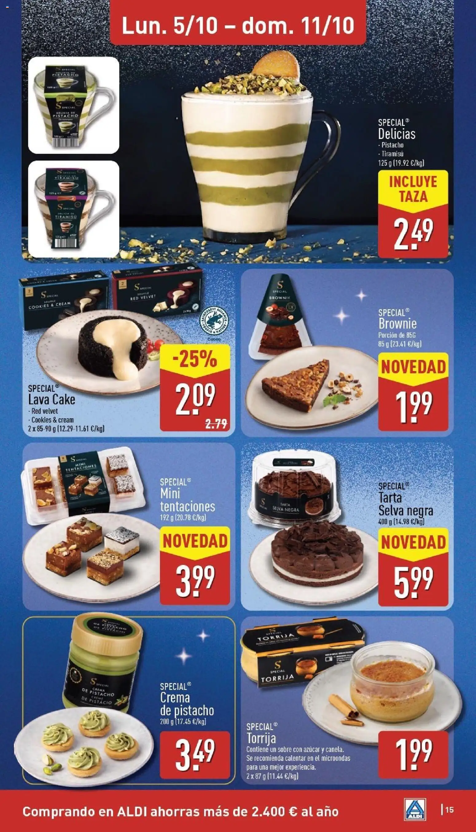 Aldi folleto Península │ válido desde el 05/10/2026 | Página: 15 | Productos: Tiramisú, Tarta, Crema, Azúcar