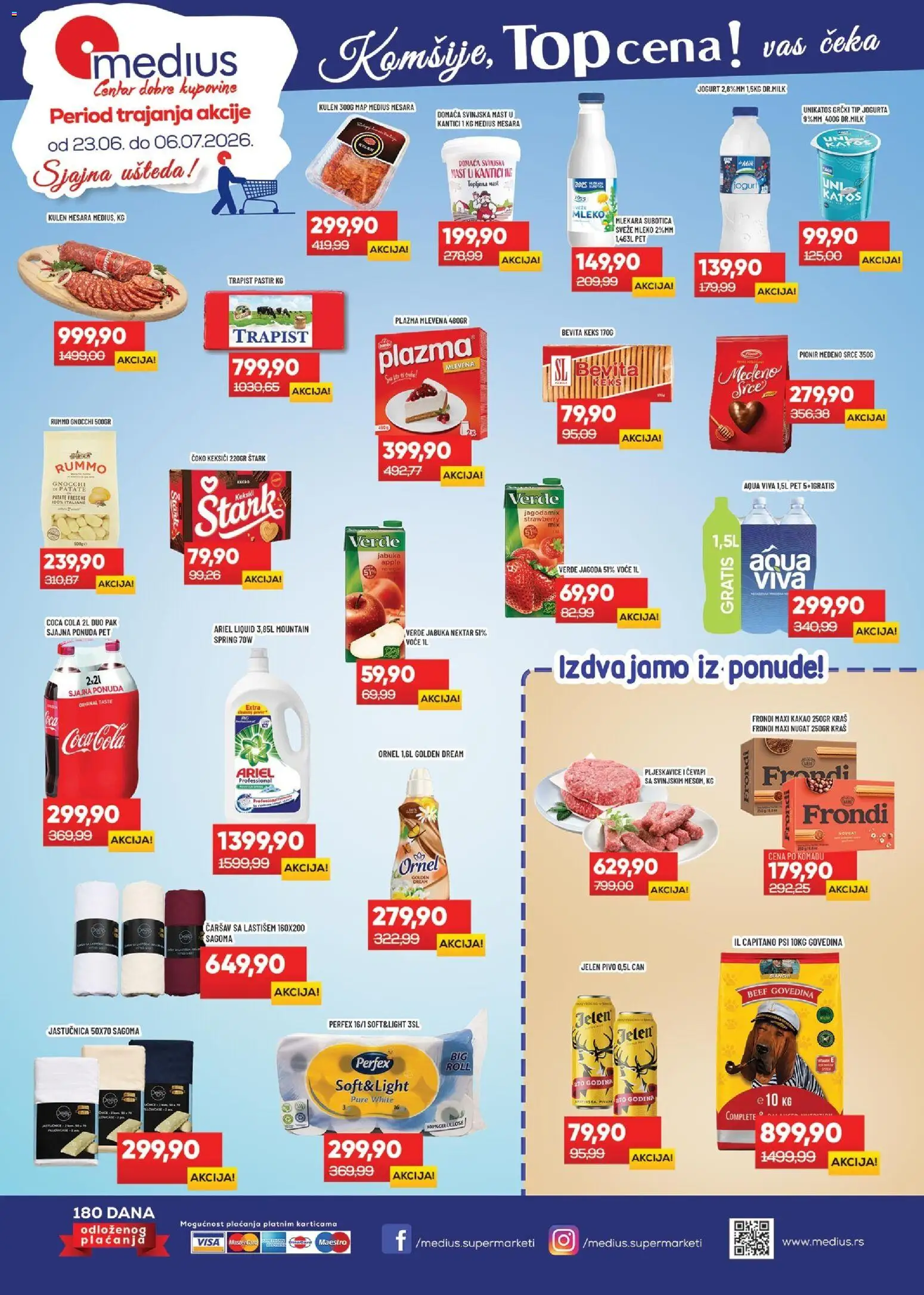 Medius katalog - važi od 23.06.2026 | Strana: 1 | Proizvode: Govedina, Keks, Jogurt, Svinjska mast