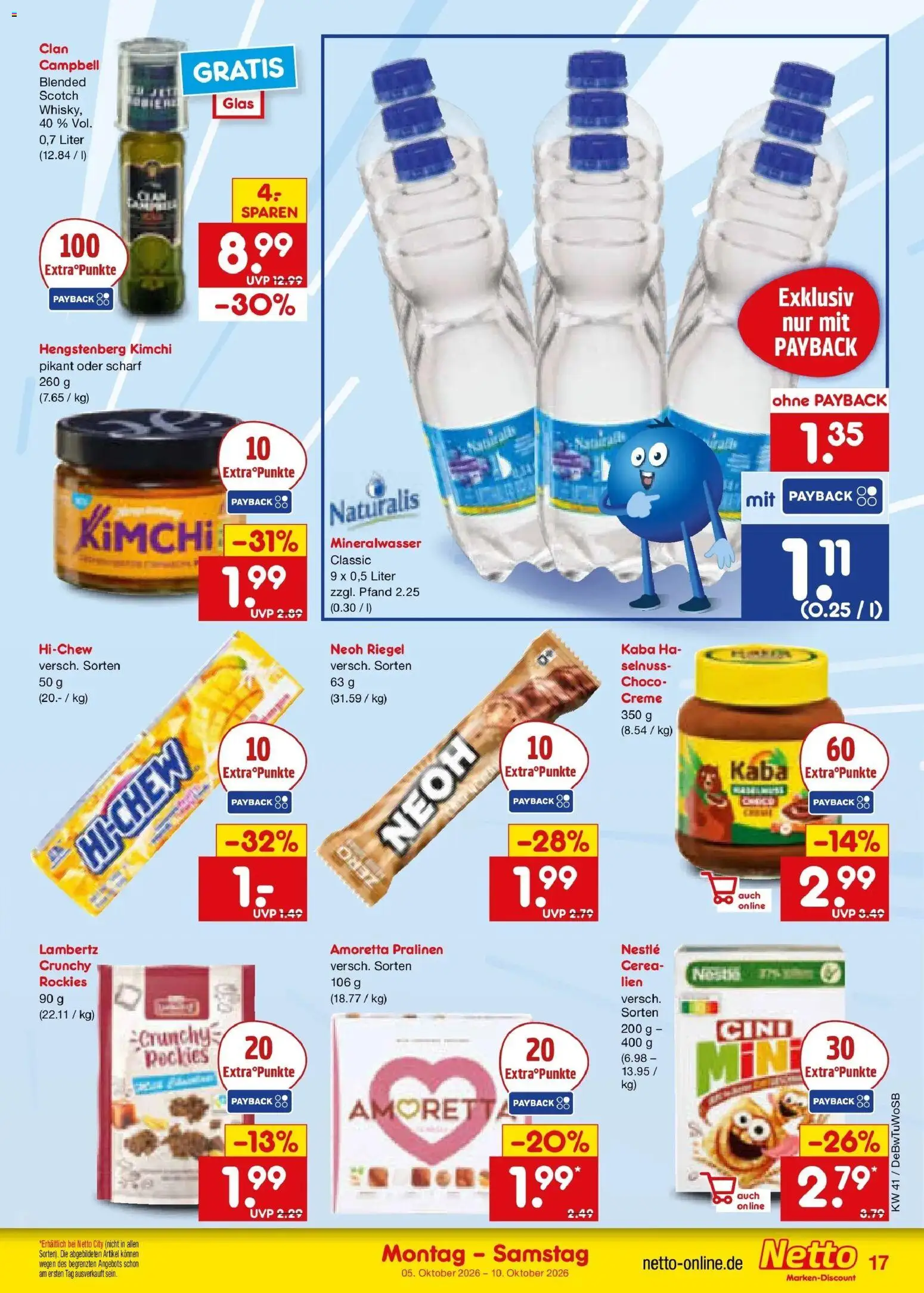 Netto Marken-Discount Prospekt Sindelfingen – gültig ab 05.10.2026 | Seite: 17 | Produkte: Mineralwasser, Creme