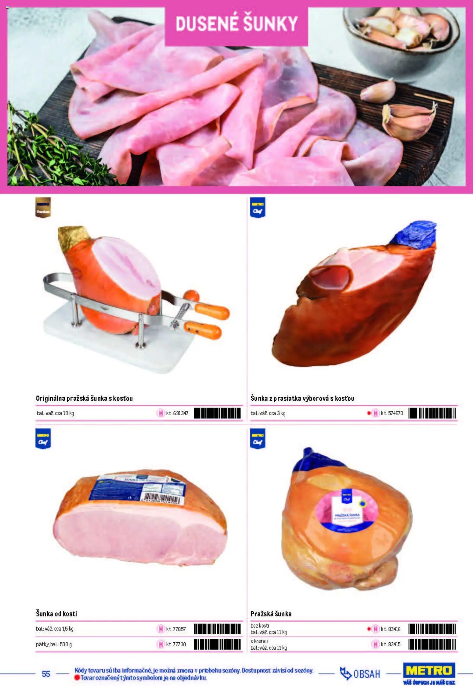 Nové Metro akcie – leták je platný od 05.12.2025 | Strana: 55 | Produkty: Šunka