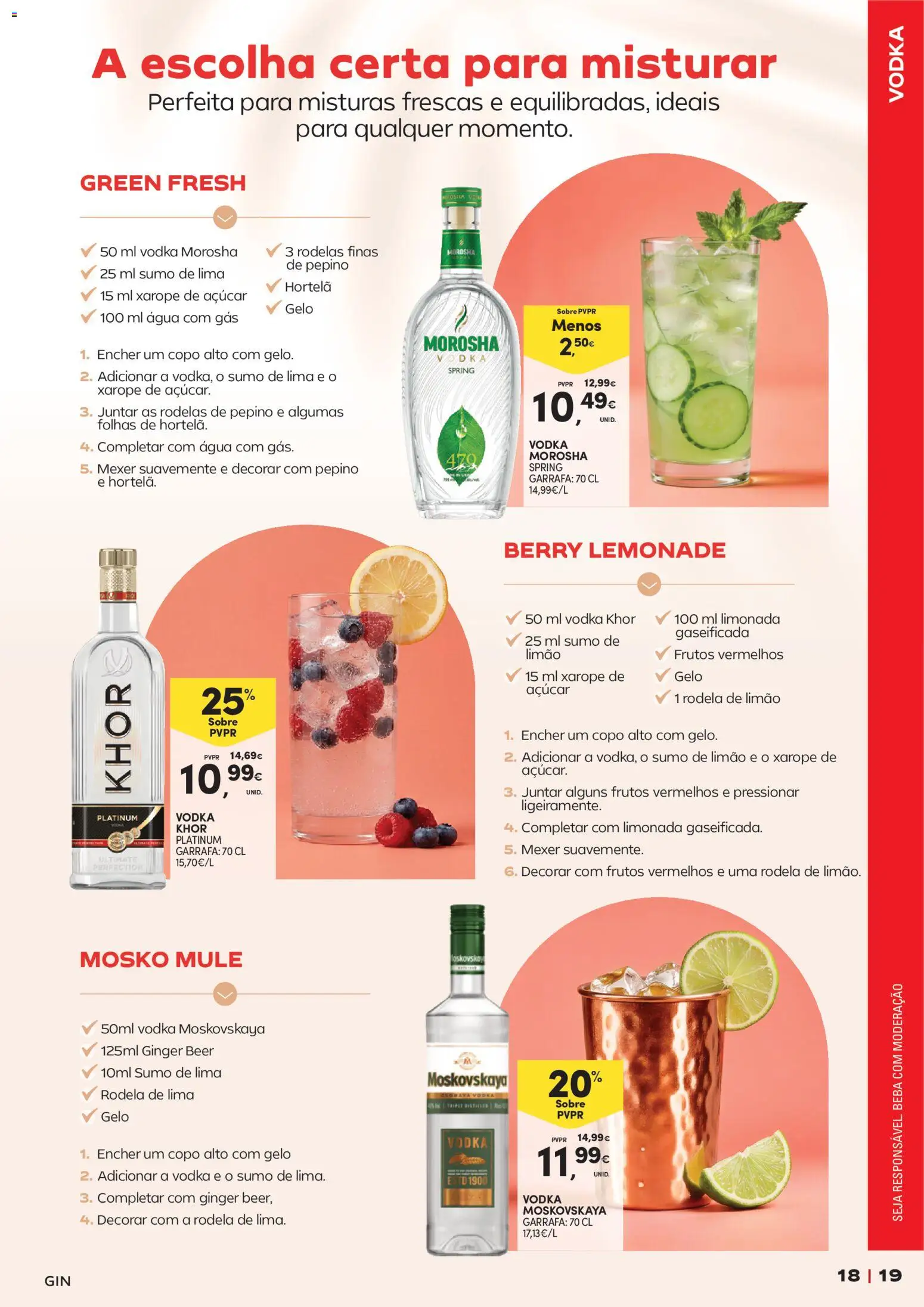 Continente - Cocktails │ válido de 14/07/2026 | Página: 19 | Produtos: Agua, Hortelã, Açúcar, Água com gás