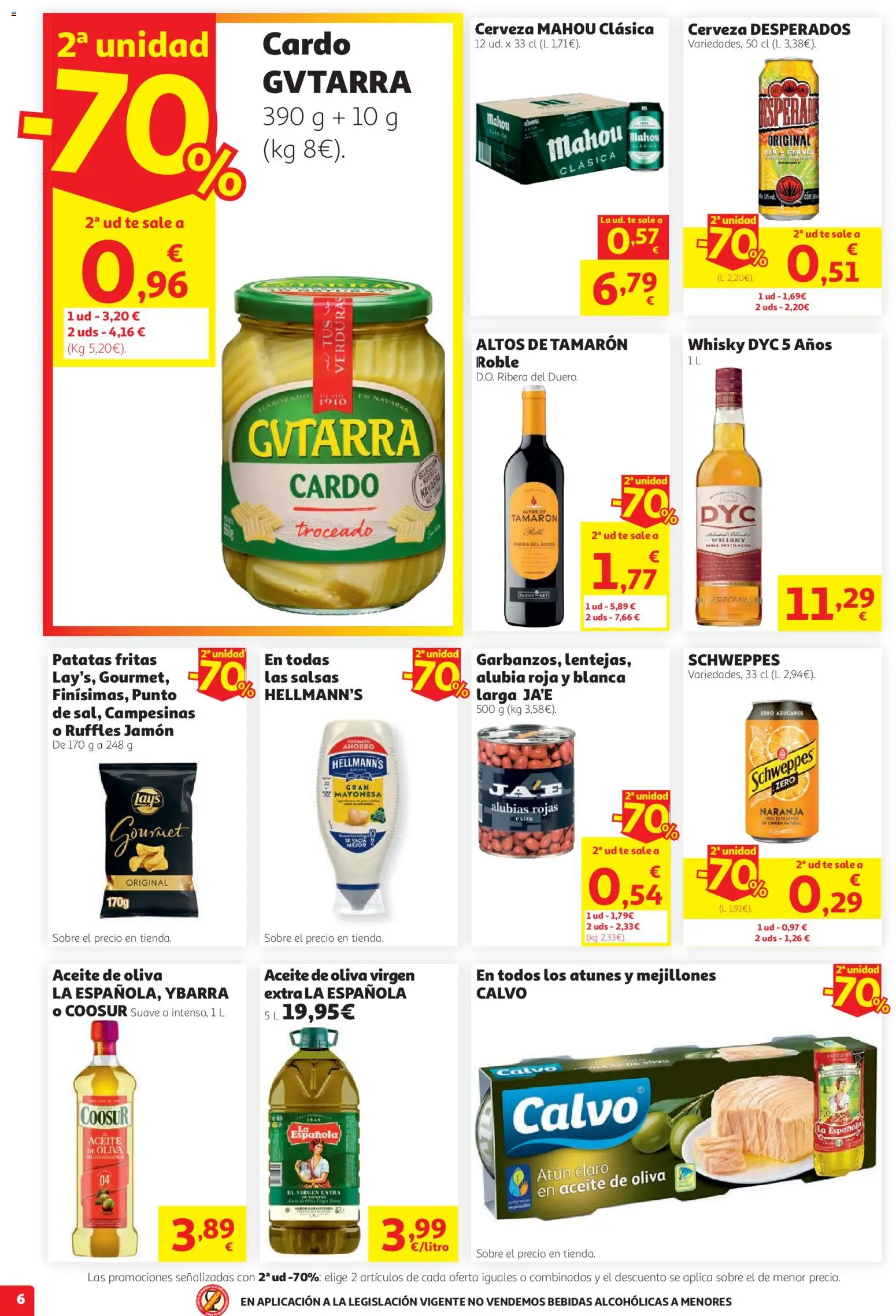 Alcampo Supermercado Nacional │ válido desde el 27/08/2026 | Página: 6 | Productos: Verduras, Cerveza, Desperados, Atún claro