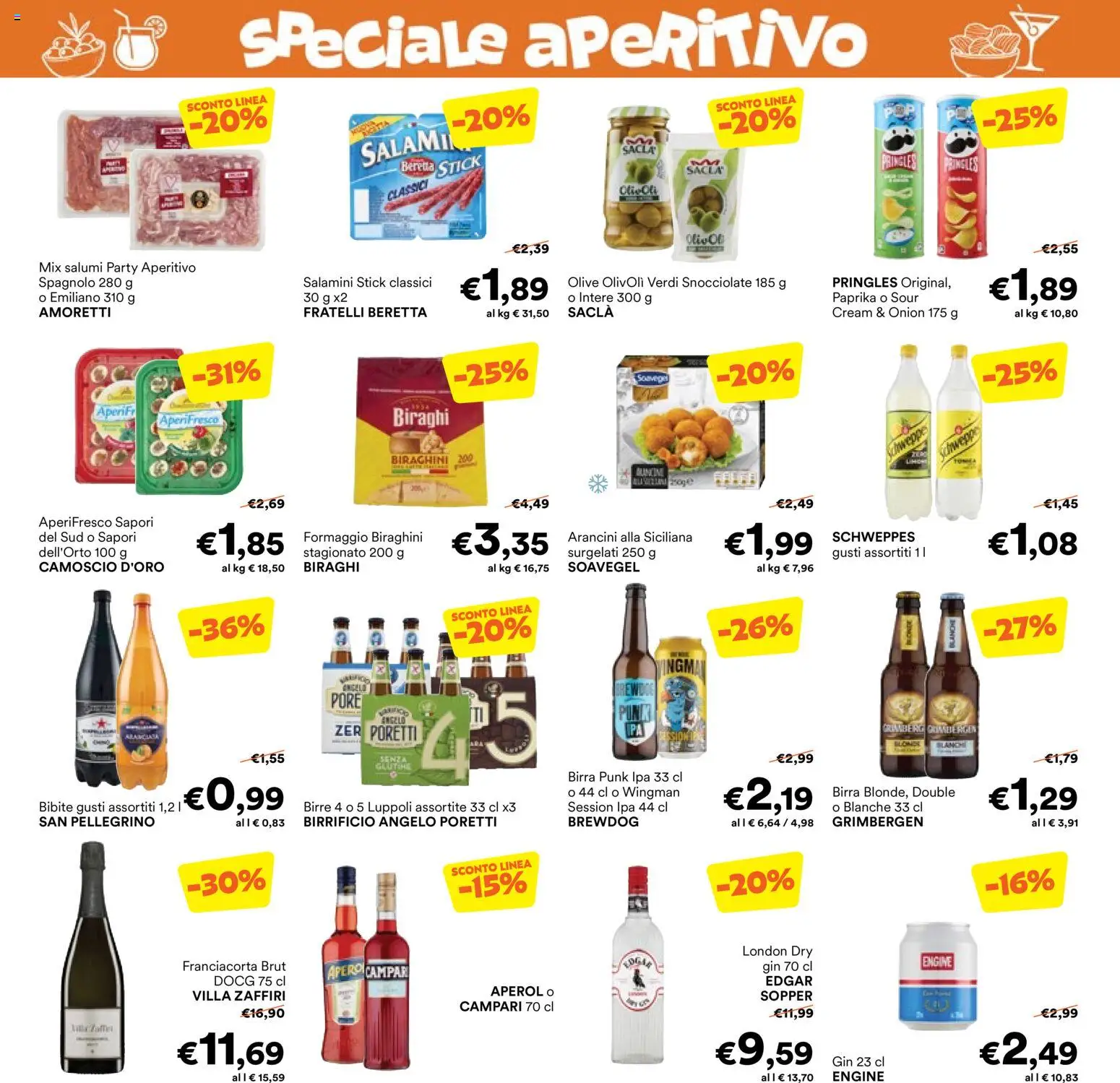 Volantino Unes del 23/09/2026 | Pagina: 6 | Prodotti: Birra, Olive, Aperol, Aperitivo