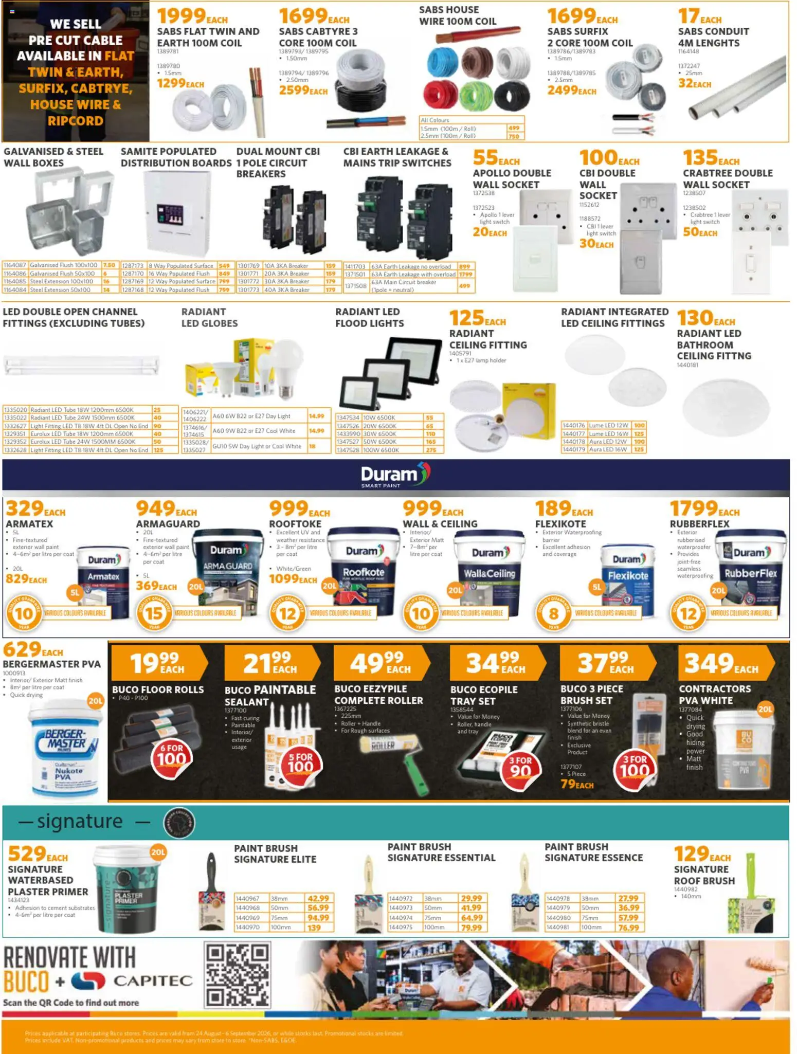 New BUCO catalogue – valid from 24/08/2026 | Page: 2 | Products: Primer, Cable, Paint, Plaster