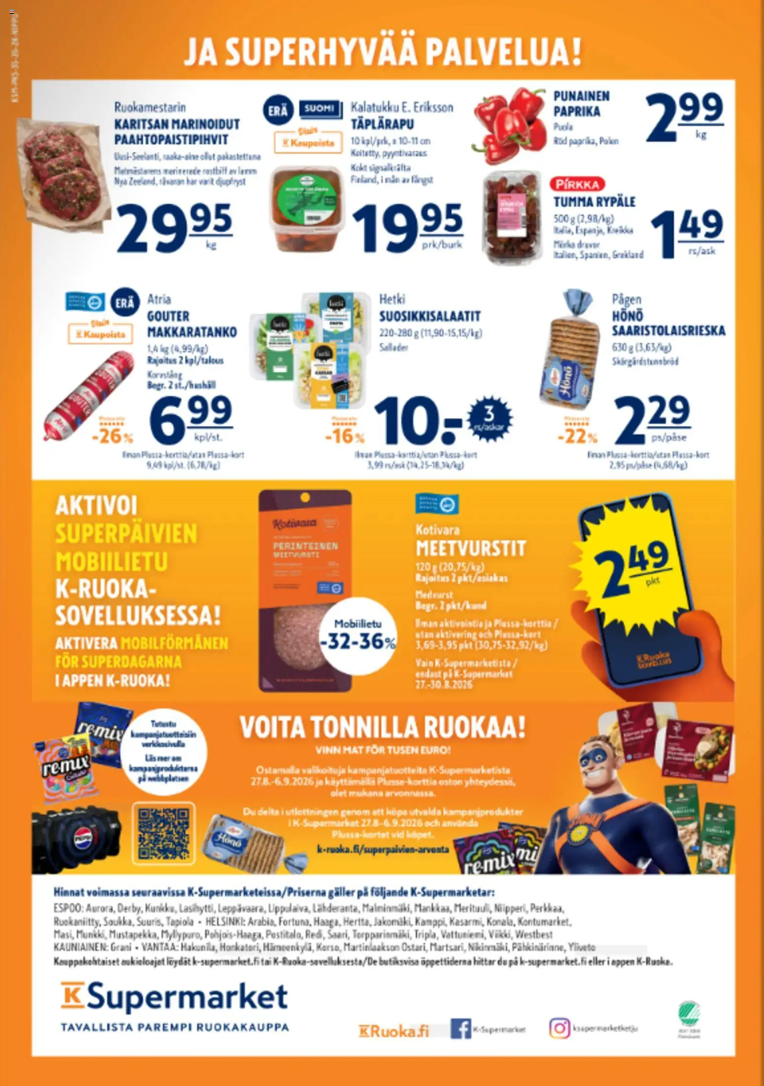 K-Supermarket tarjoukset – voimassa 27/08/2026 alkaen | Sivu: 4 | Tuotteet: Paprika
