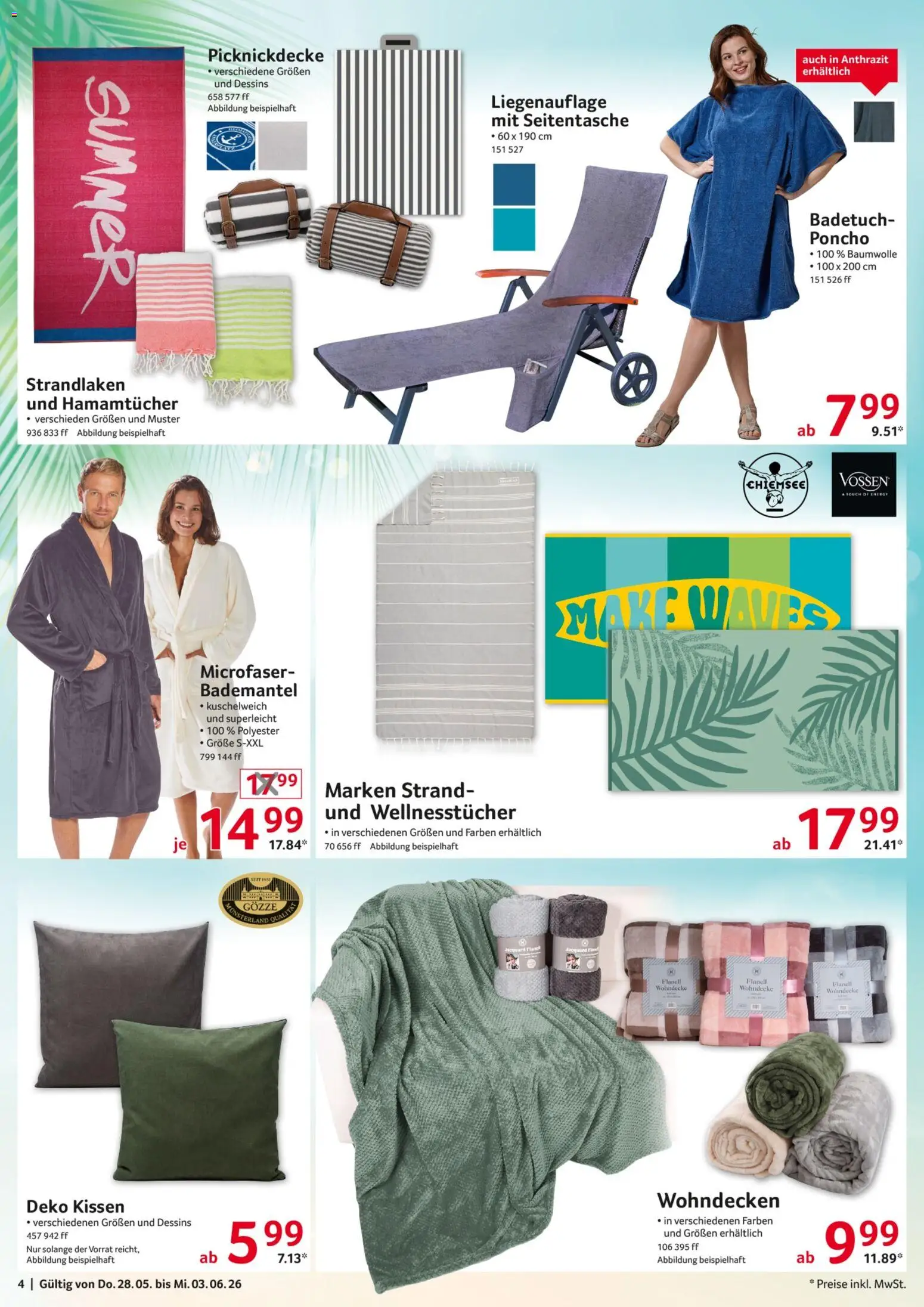 Selgros Non Food – gültig ab 28.05.2026 | Seite: 4 | Produkte: Poncho, Kissen, Energy, Kuschelweich