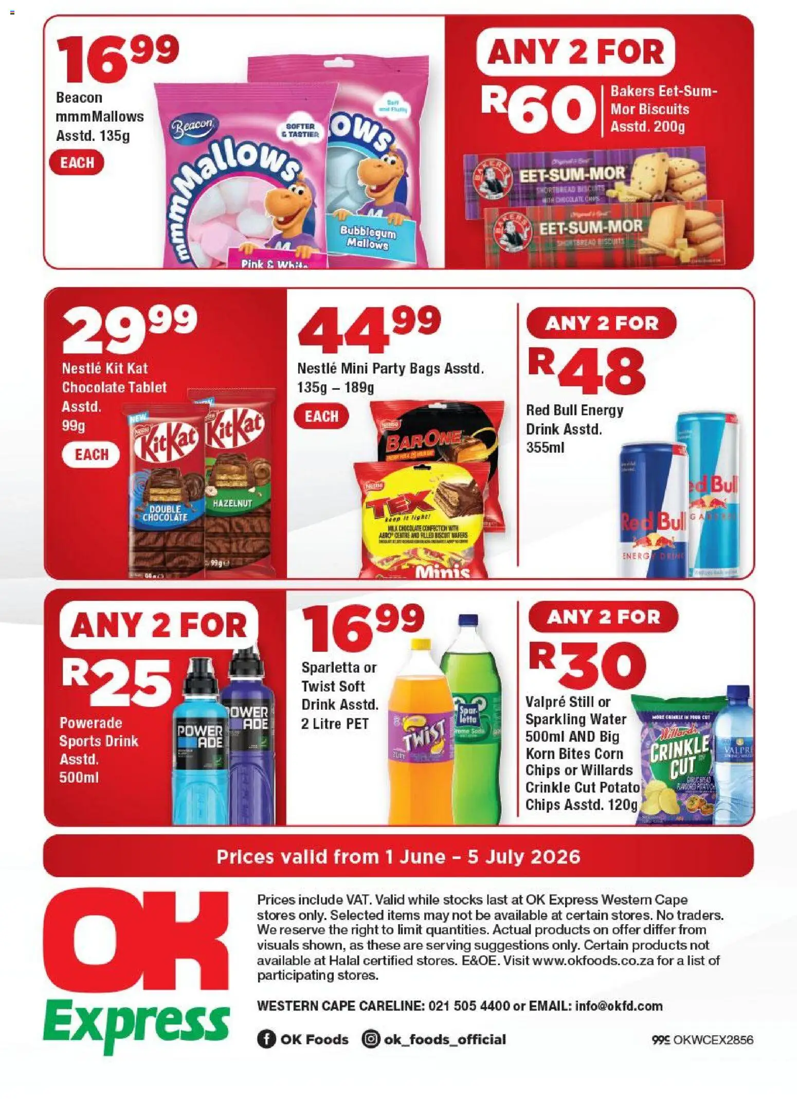 New OK Foods catalogue – valid from 01.06.2026 | Page: 4 | Products: Corn, Biscuits, Chocolate, Chips
