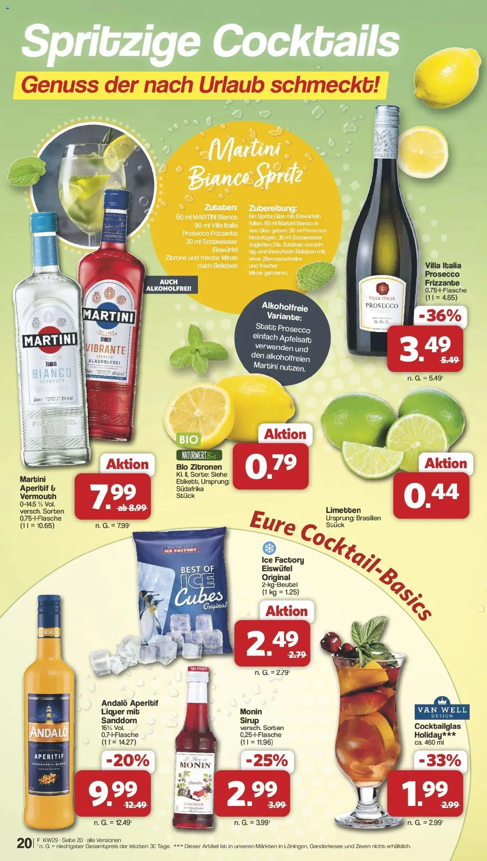 Famila Nordwest Prospekt Zeven – gültig ab 13.07.2026 | Seite: 20 | Produkte: Martini, Apfelsaft, Prosecco, Zitronen