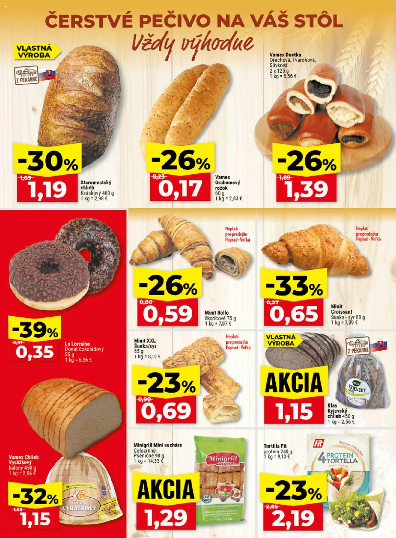 Nové Klas akcie – leták je platný od 07.09.2026 | Strana: 8 | Produkty: Stôl, Chlieb, Rožok, Croissant