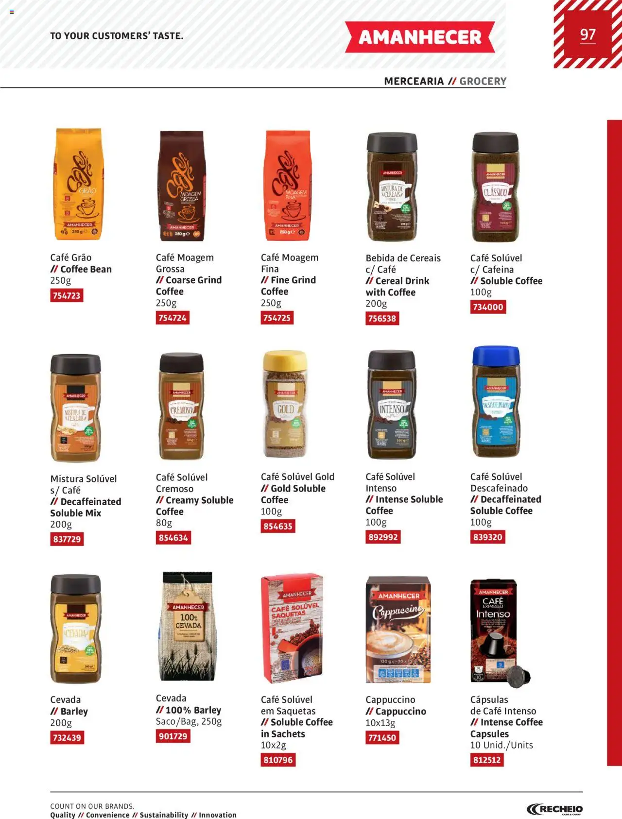 Recheio AS NOSSAS MARCAS │ válido de 19/12/2023 | Página: 97 | Produtos: Café solúvel, Café, Cereais, Bebida