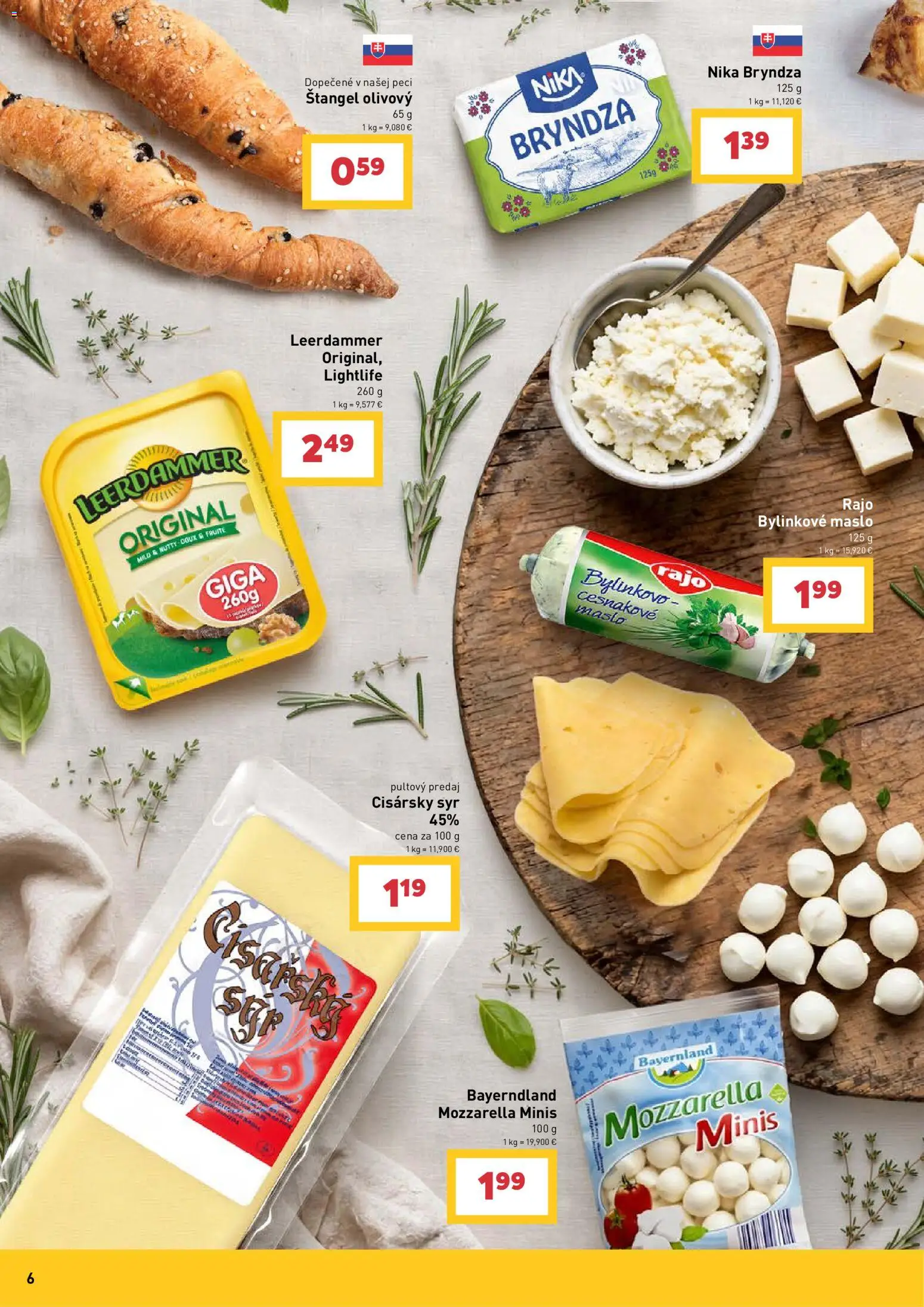 Nové Billa akcie – leták je platný od 09.09.2026 | Strana: 6 | Produkty: Maslo, Syr, Mozzarella, Bylinkové maslo