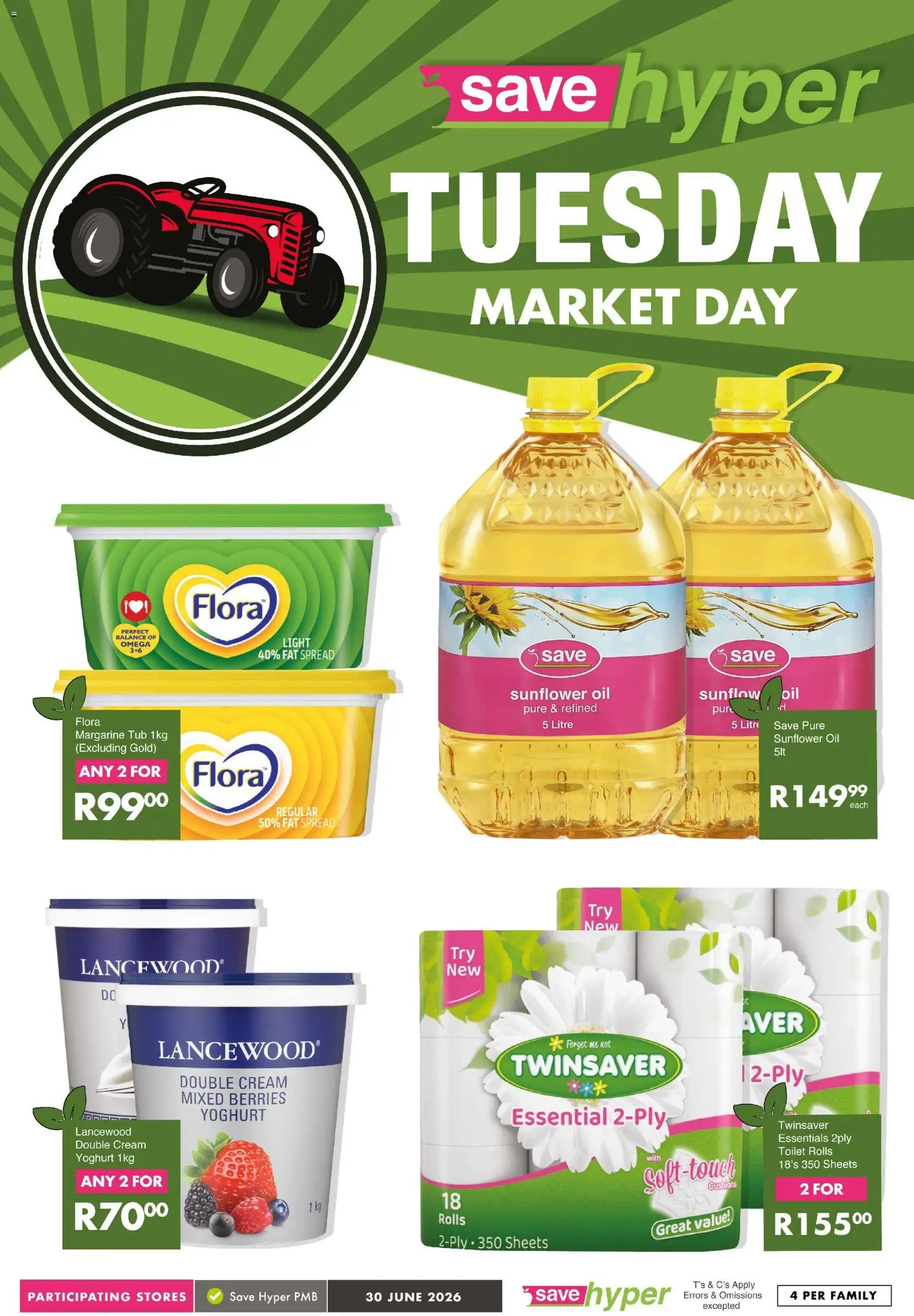 New Save catalogue – valid from 30/06/2026 | Page: 1 | Products: Yoghurt, Toilet, Oil, Fat spread