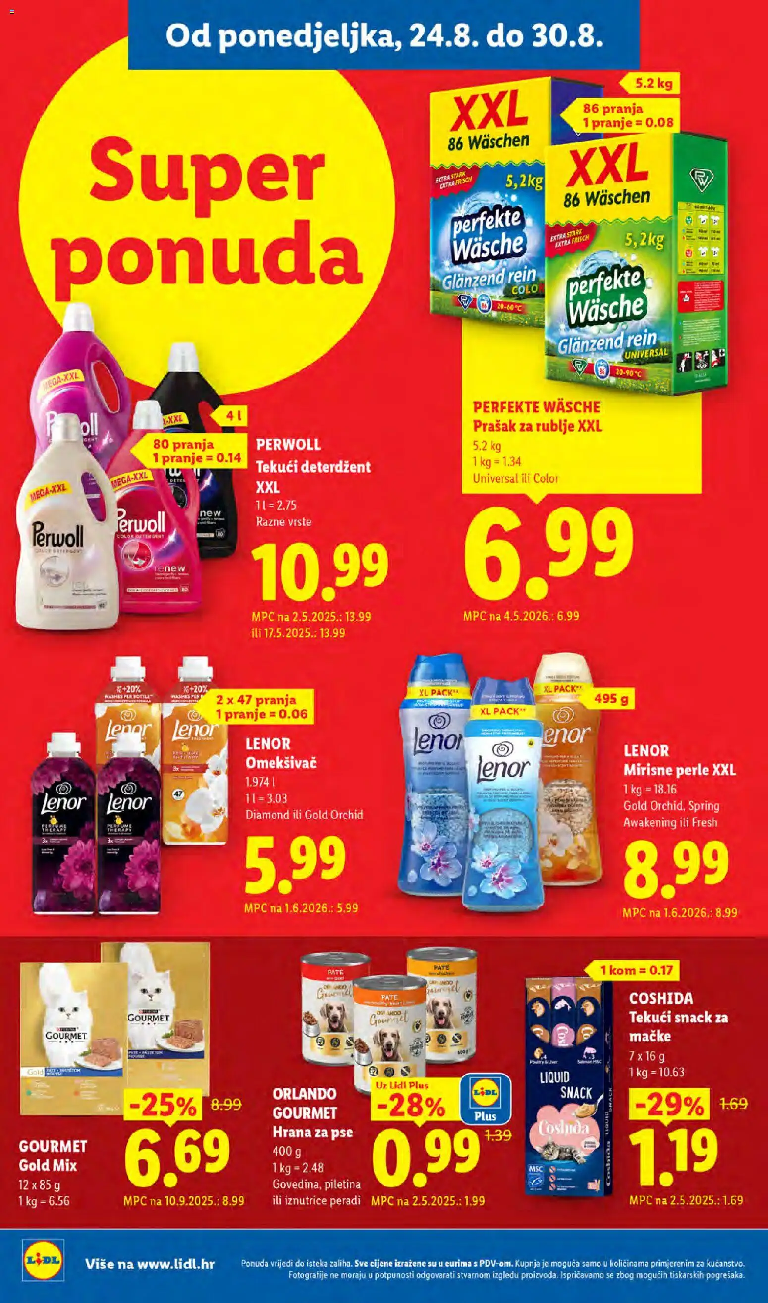 Lidl katalog | vrijedi od 24.08.2026 | Stranica: 18 | Proizvodi: Tekući deterdžent, Perwoll, Coshida, Lenor