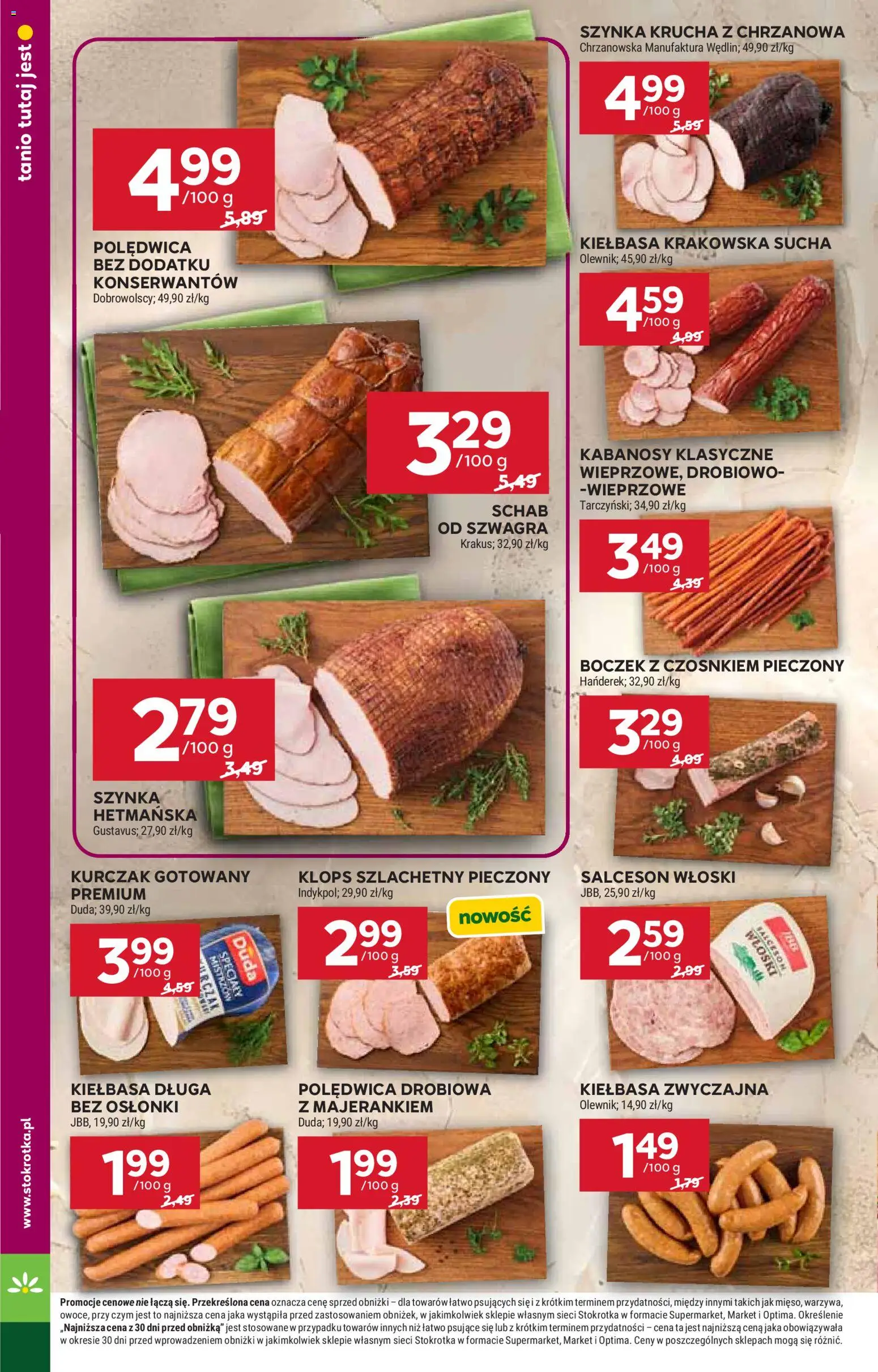 Stokrotka gazetka - Market od 15.10.2026 | Strona: 10 | Produkty: Kurczak, Szynka, Salceson, Kiełbasa krakowska