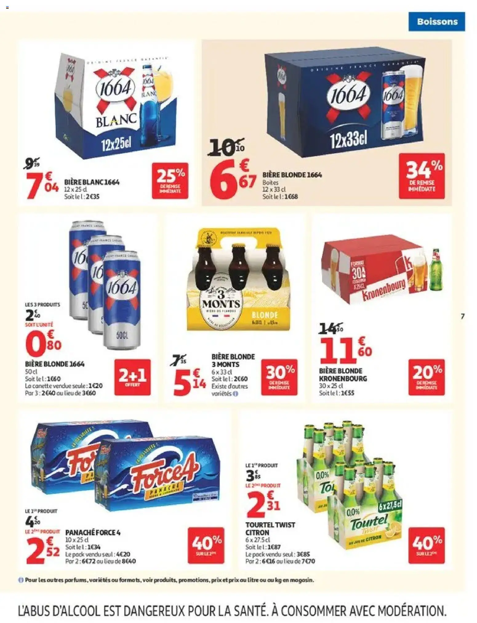 {H1} | Page: 7 | Produits: Biere blonde 1664, Citron, Bière blonde, Jus de citron