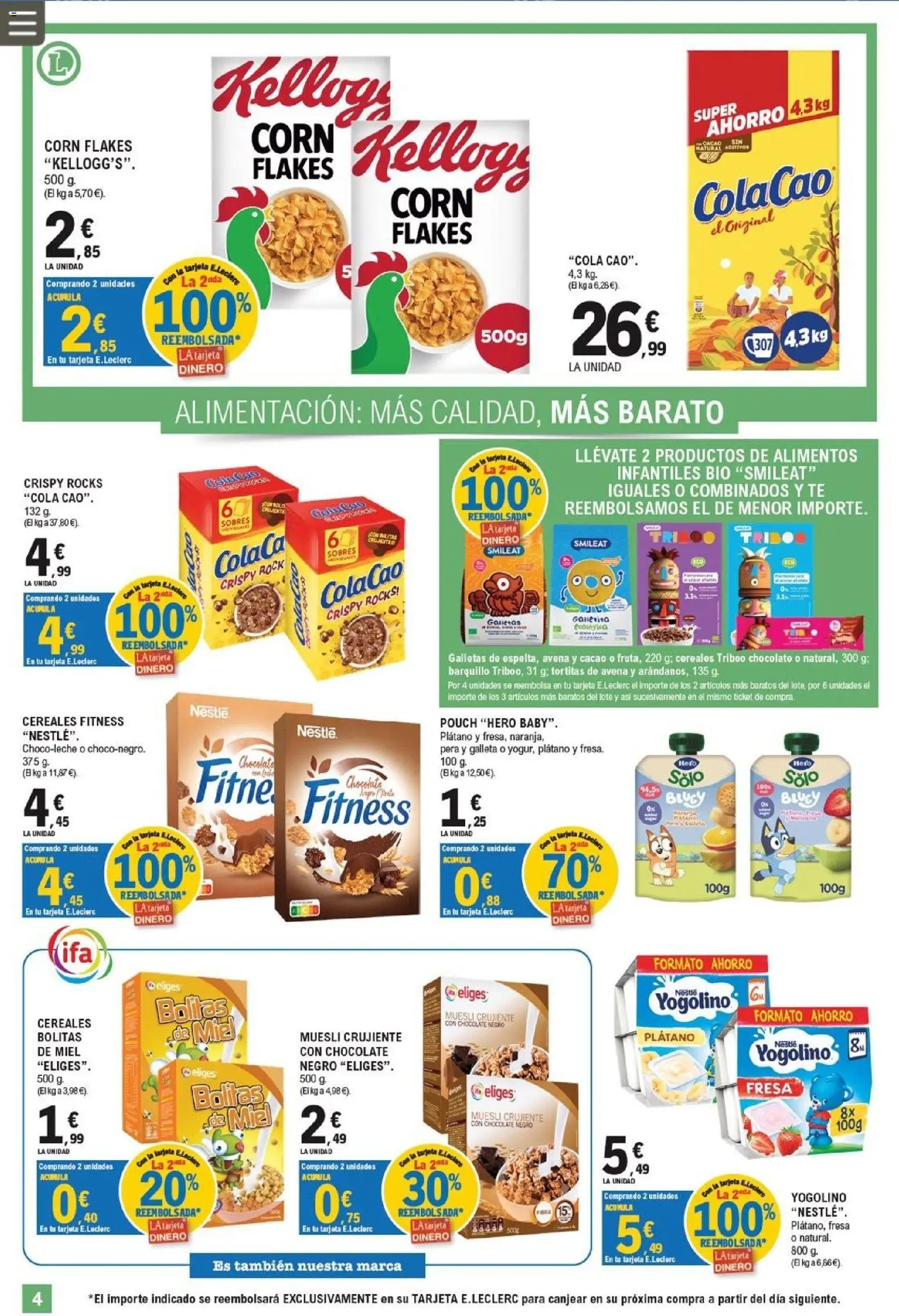 E.Leclerc Trujillo │ válido desde el 01/07/2026 | Página: 4 | Productos: Ψηφιακή κάμερα, Chocolate, Cereales, Κούβα