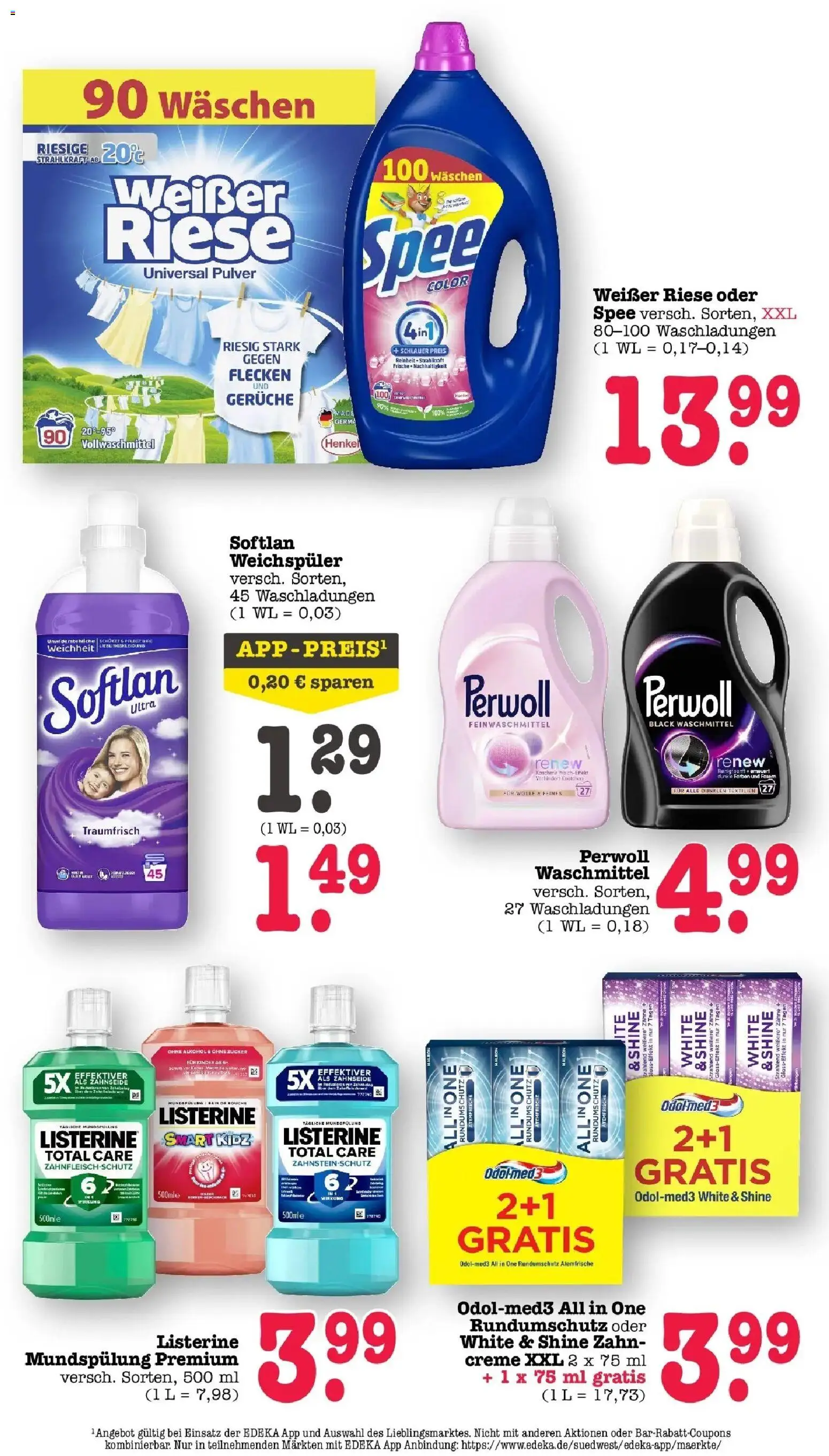 Edeka prospekt Offenbach	 – gültig ab 04.05.2026 | Seite: 60 | Produkte: Perwoll, Spee, Weichspüler, Listerine