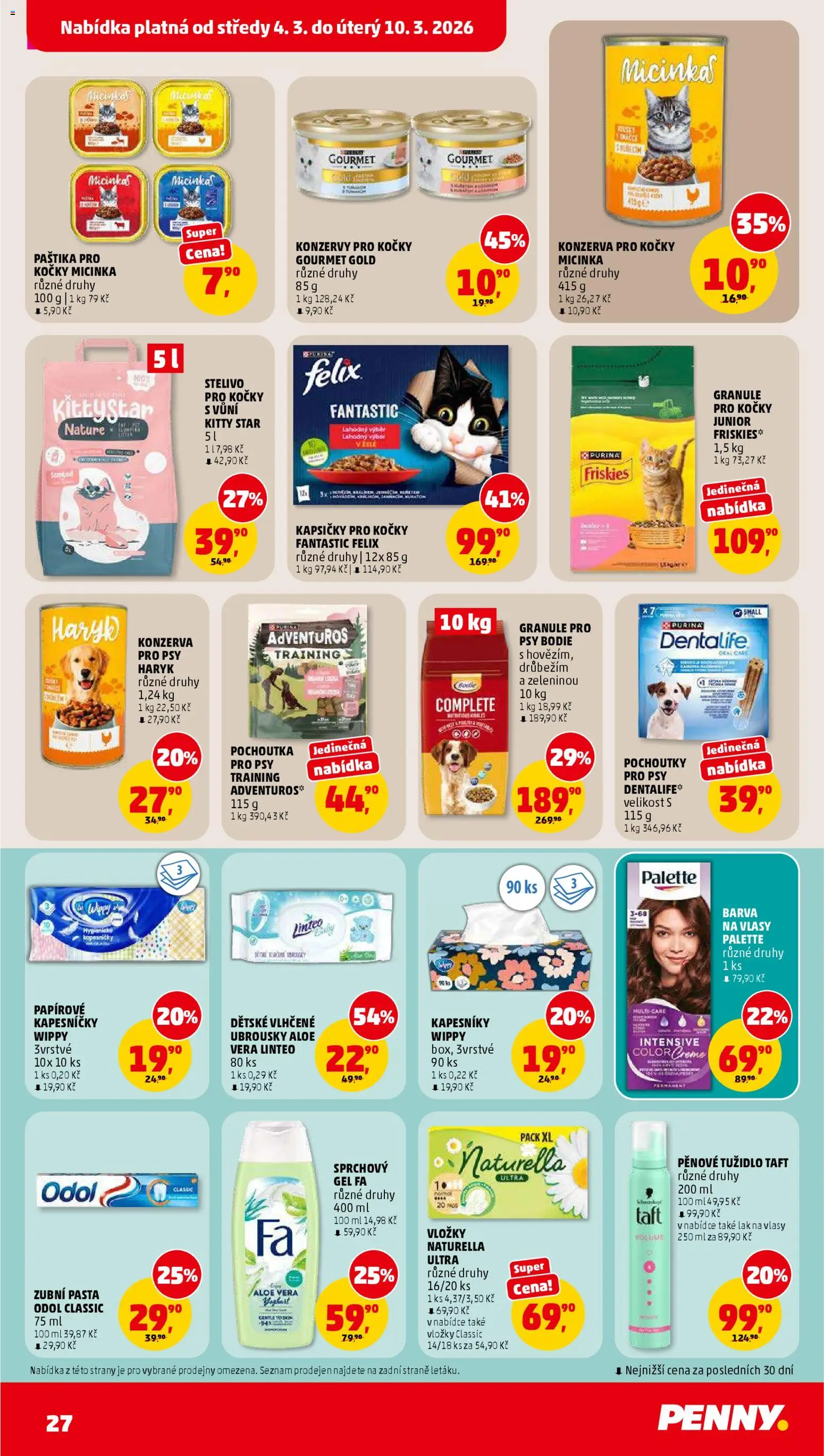 Penny Market leták od 04.03.2026 | Strana: 27 | Produkty: Felix, Purina, Vložky, Paštika