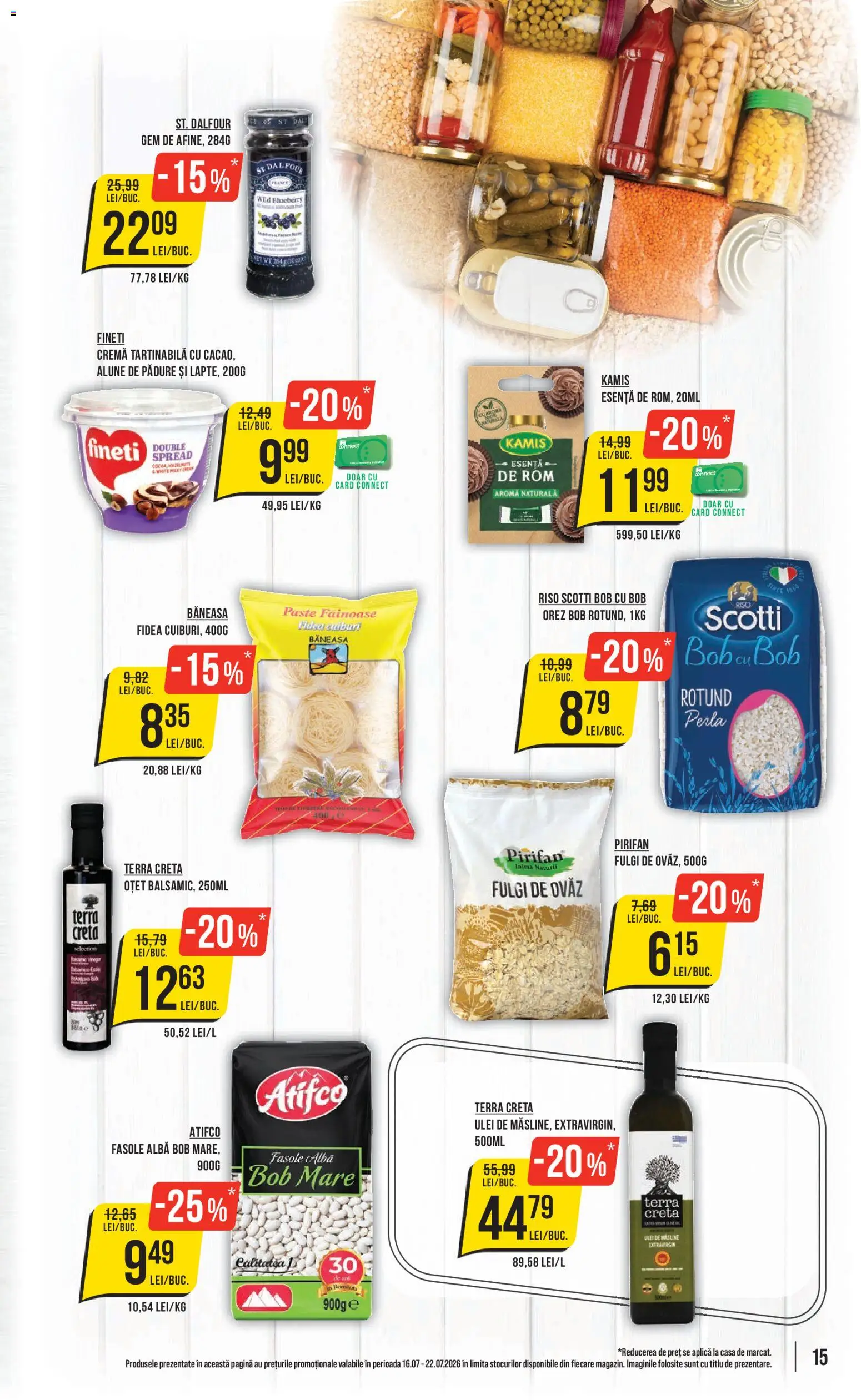 Noul catalog Mega Image – valabil de la 16.07.2026 | Pagină: 15 | Produse: Aplică, Ulei, Oțet, Fulgi
