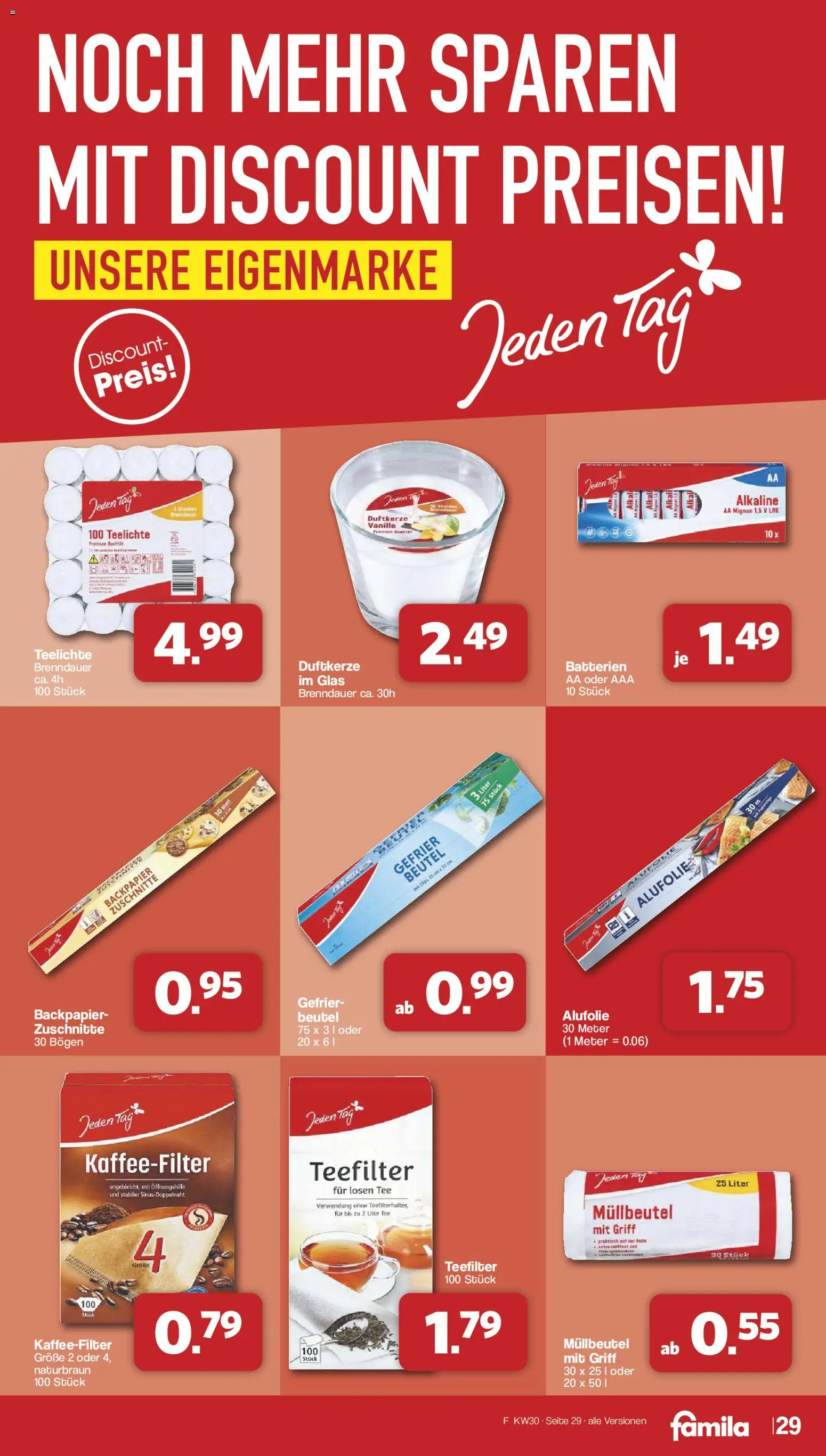 Famila Nordwest Prospekt – gültig ab 20.07.2026 | Seite: 29 | Produkte: Batterien, Tee