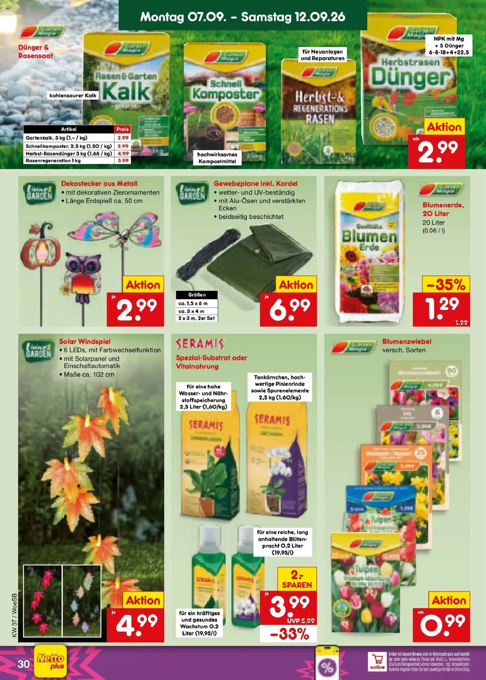 Netto Marken-Discount Prospekt Leonberg – gültig ab 07.09.2026 | Seite: 46 | Produkte: Blumen, Kalk, Wasser