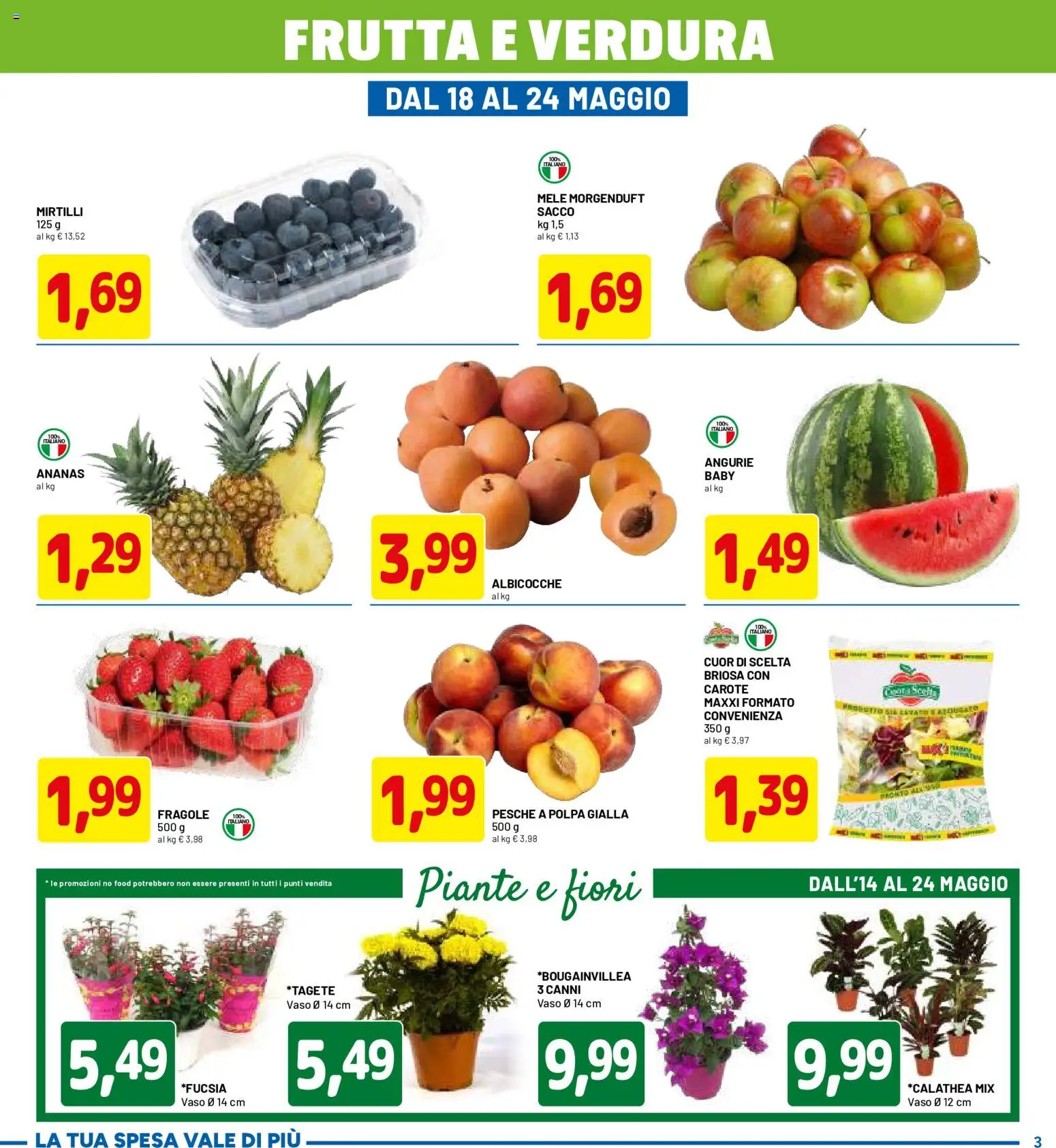 Volantino D Più del 14.05.2026 | Pagina: 3 | Prodotti: Fragole, Frutta, Carote, Albicocche