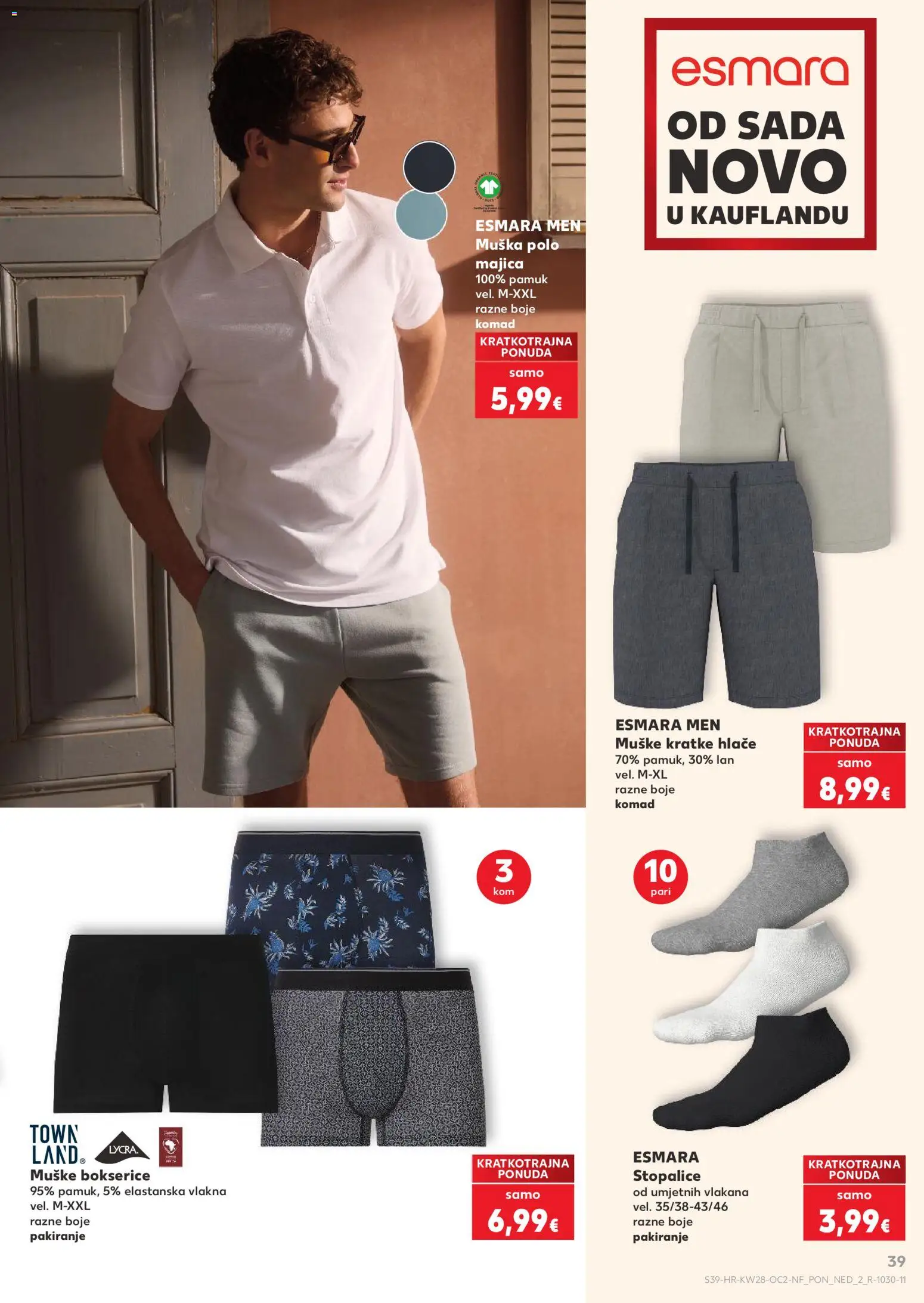 Kaufland katalog | vrijedi od 08.07.2026 | Stranica: 39 | Proizvodi: Majica, Hlače, Kratke hlače, Bokserice