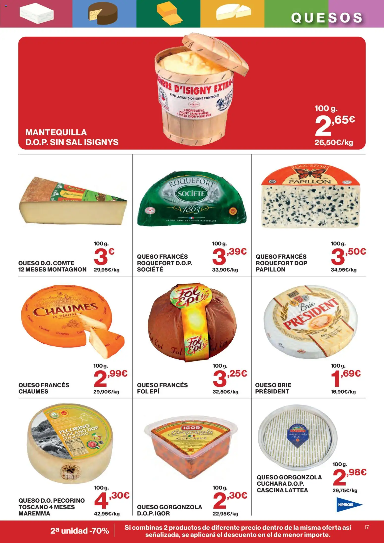 Hipercor catálogo │ válido desde el 24/09/2026 | Página: 17 | Productos: Queso, Sal, Mantequilla
