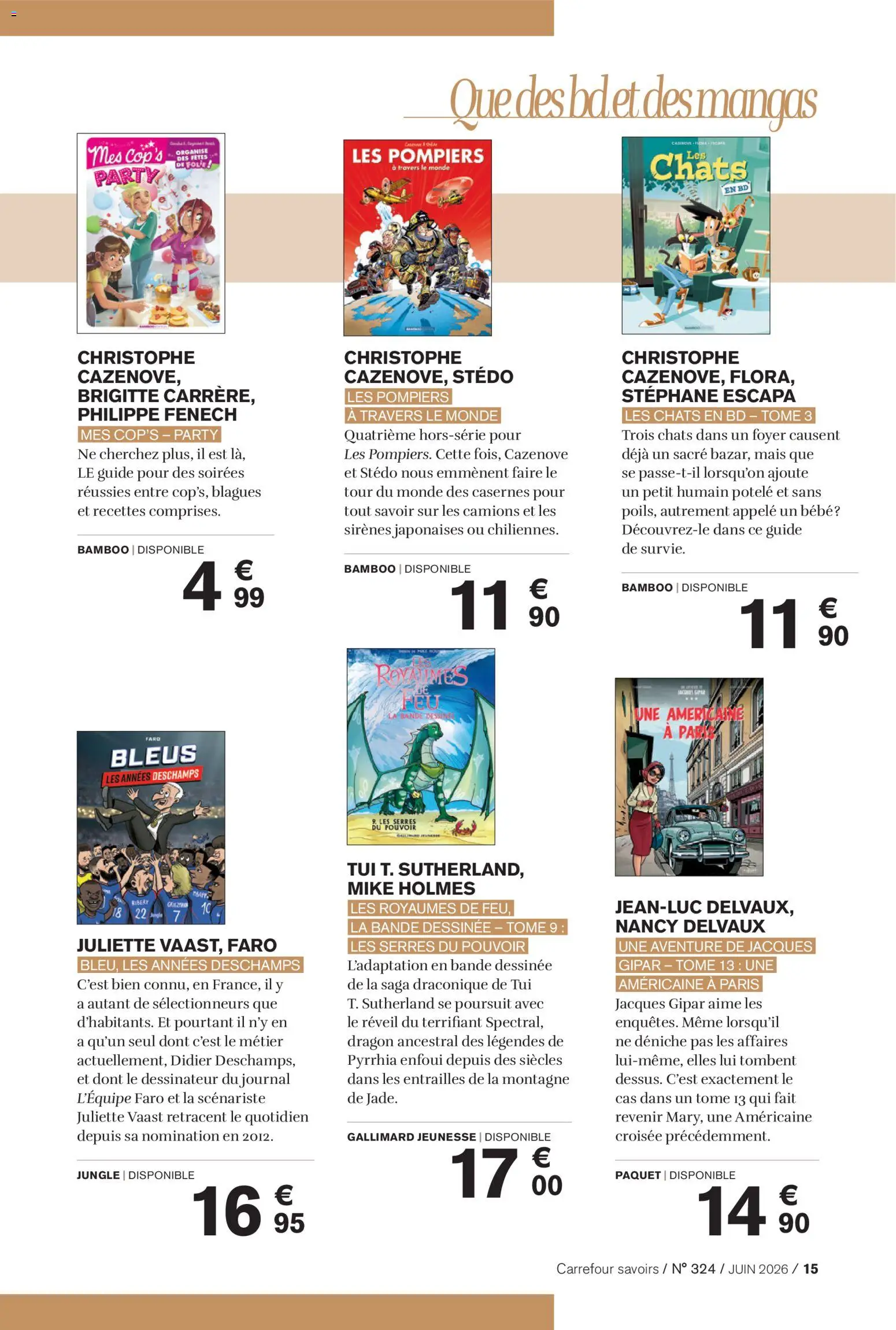 {H1} | Page: 15 | Produits: Réveil, Mais, Bande dessinée