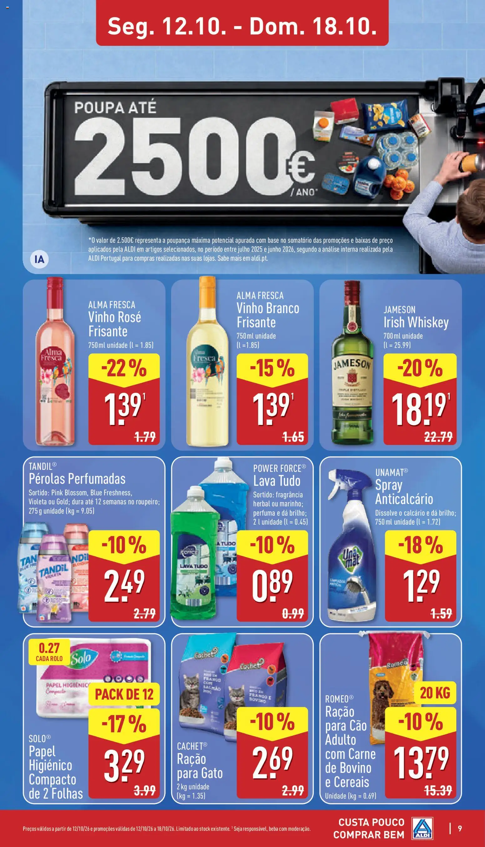 Aldi folheto │ válido de 12/10/2026 | Página: 9 | Produtos: Vinho branco, Base, Vinho, Cereais