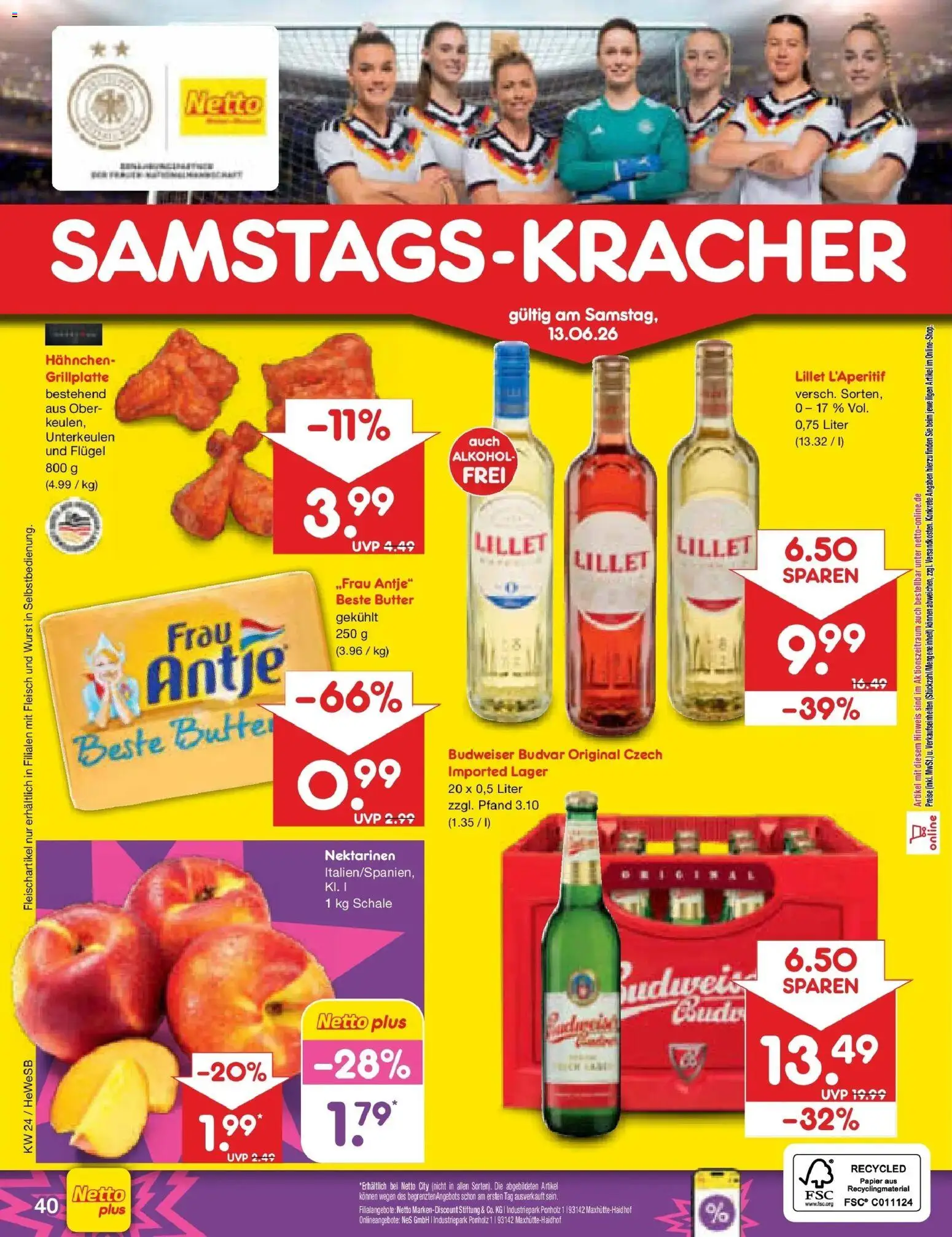 Netto Marken-Discount Prospekt Hamburg – gültig ab 08.06.2026 | Seite: 60 | Produkte: Hahnchen, Butter, Lillet, Budweiser