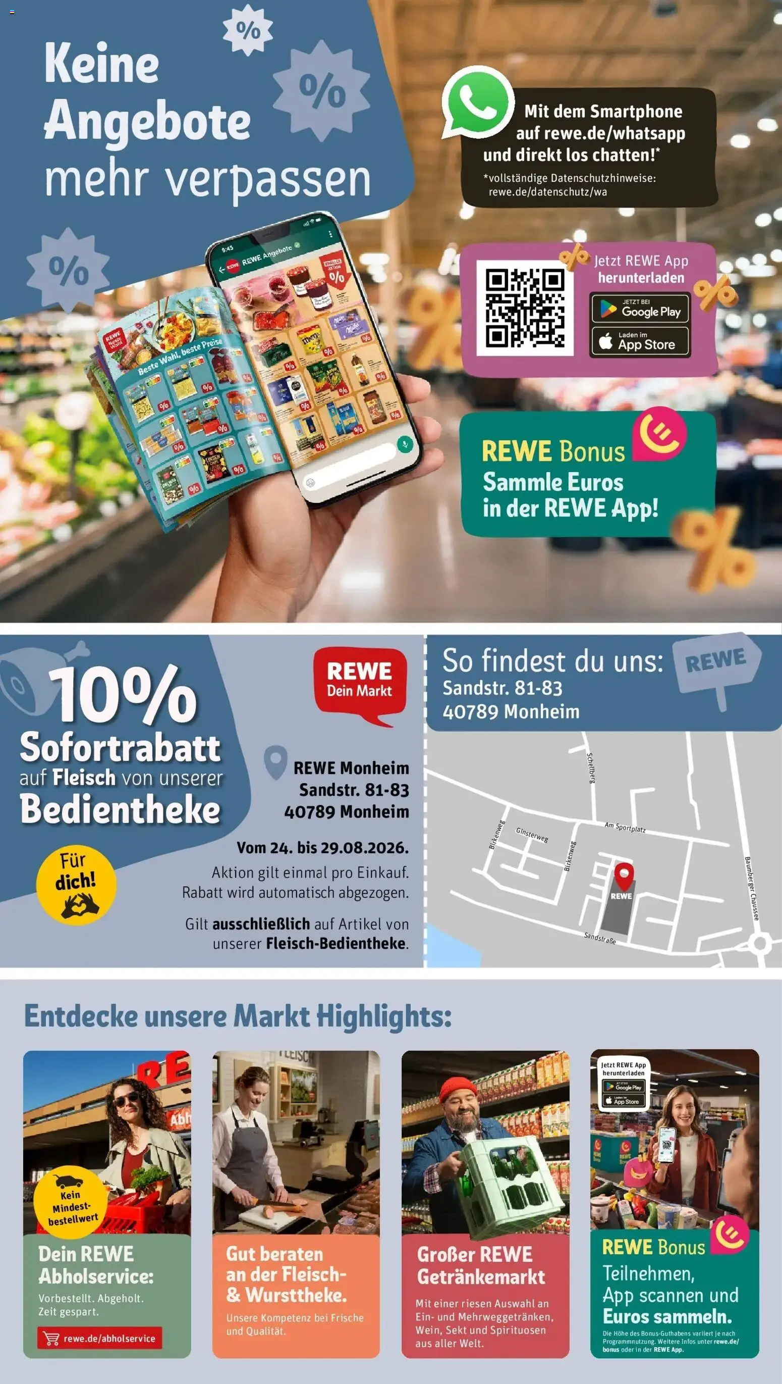 REWE Prospekt ab 24.08.2026 zum Blättern » Angebote | Seite: 2 | Produkte: Sekt, Fleisch, Smartphone